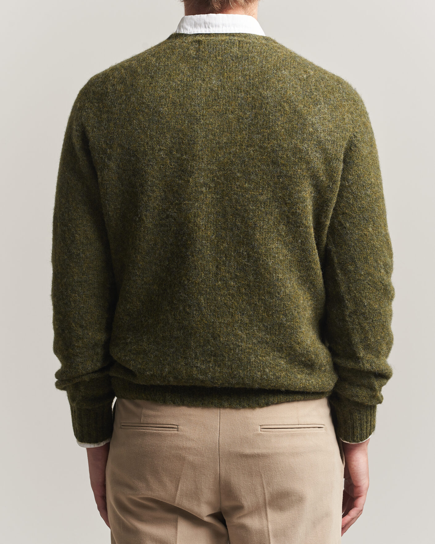 Heren | Truien | Harley Of Scotland | Brushed Supersoft Lambswool Crewneck Scots Pine
