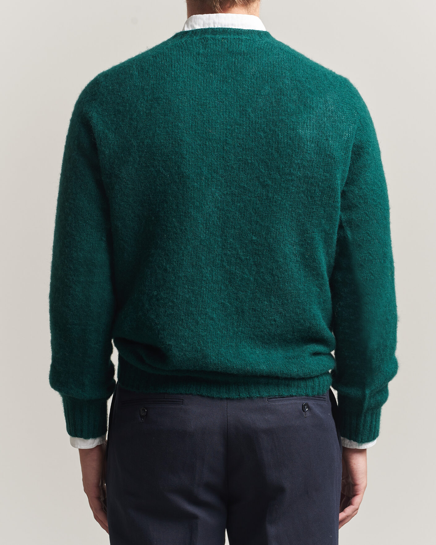 Heren | Truien | Harley Of Scotland | Brushed Supersoft Lambswool Crewneck Tartan