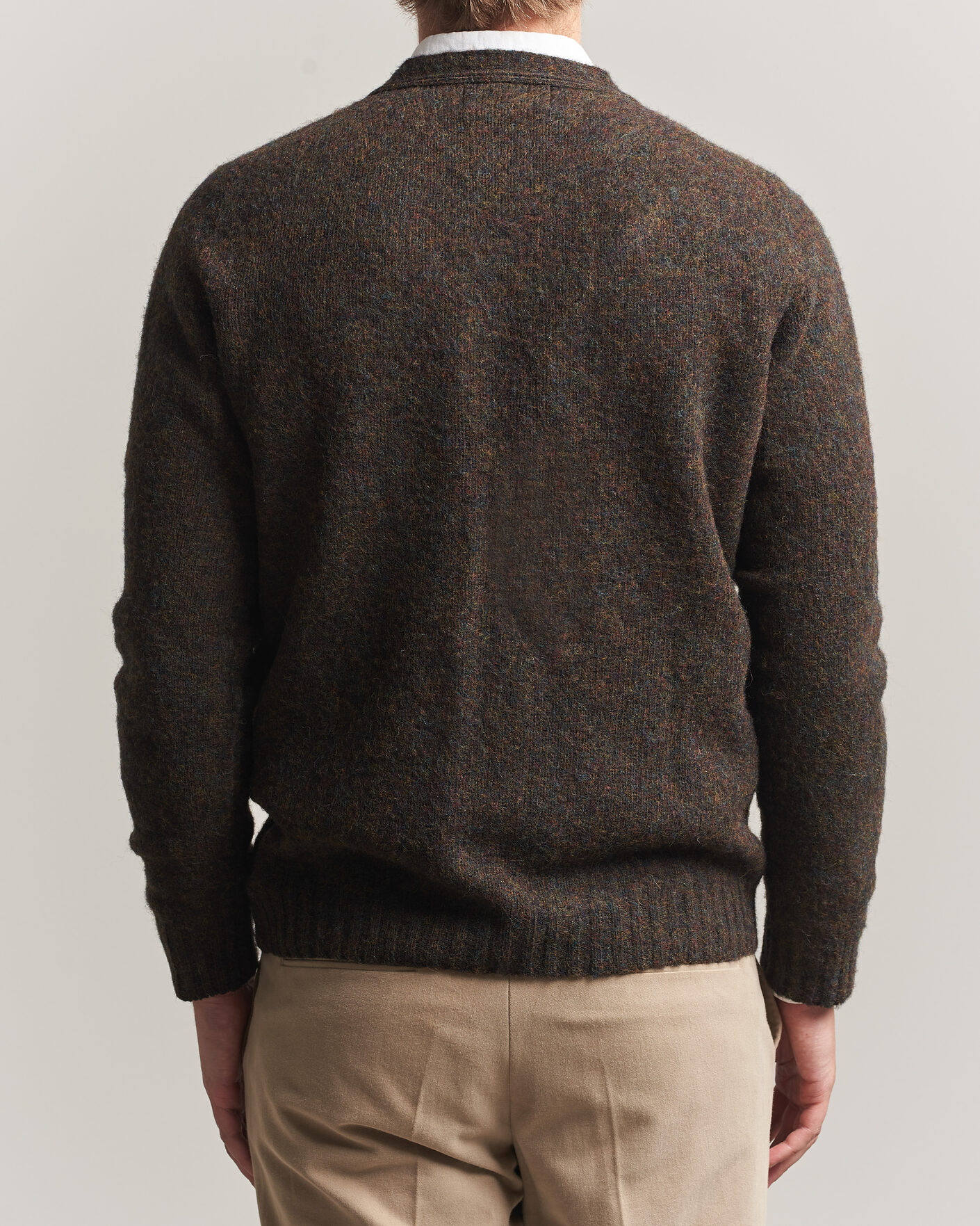 Heren | Truien | Harley Of Scotland | Brushed Supersoft Lambswool Cardigan Carob
