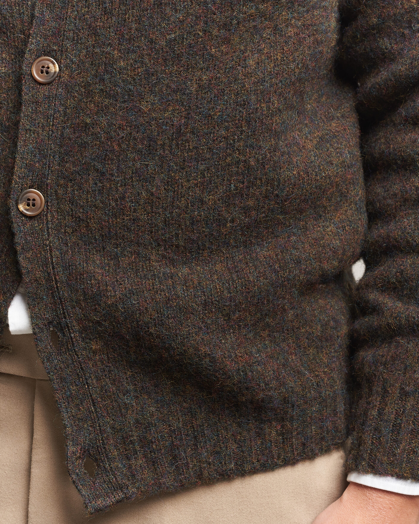 Heren | Truien | Harley Of Scotland | Brushed Supersoft Lambswool Cardigan Carob