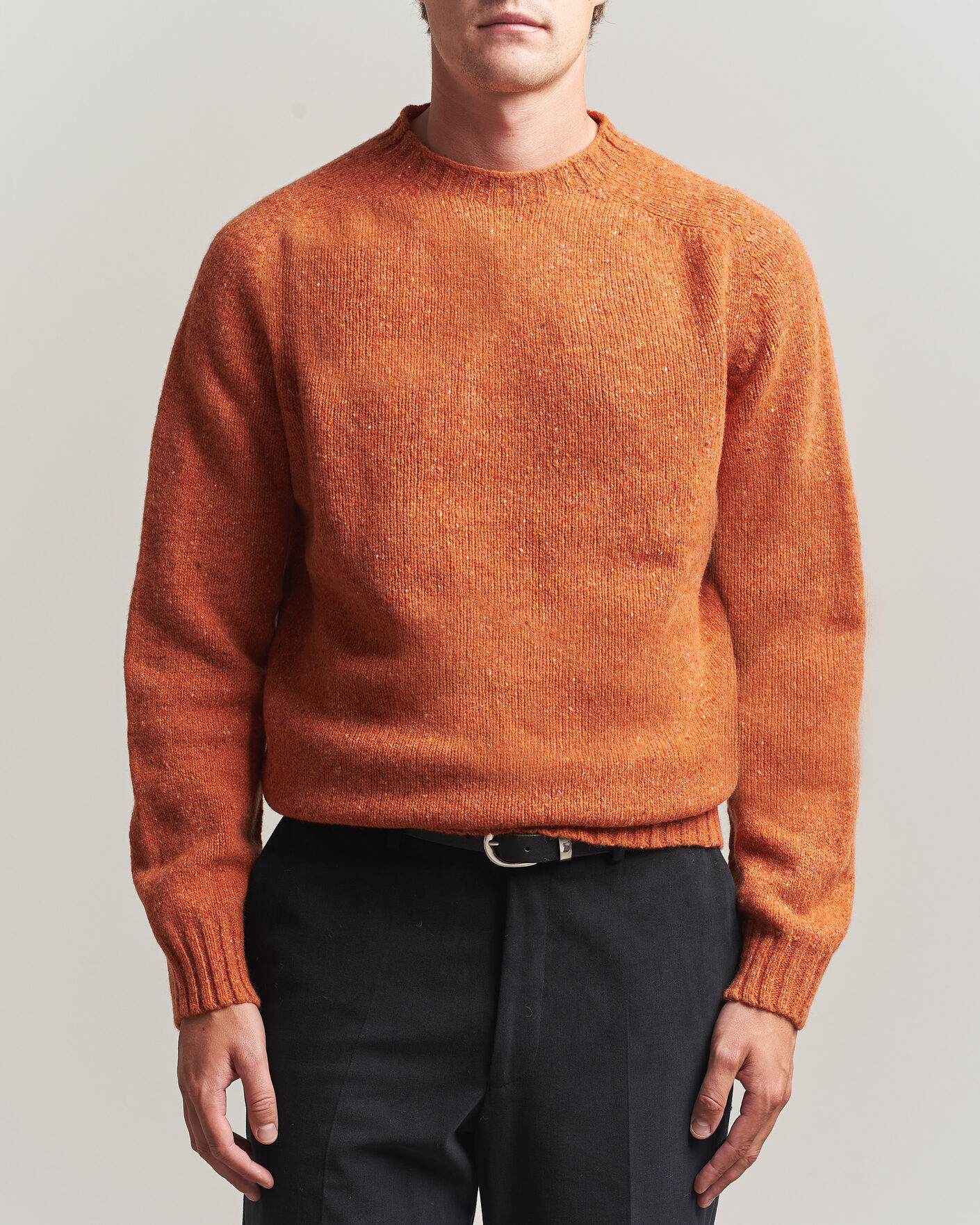 Heren | Business & Beyond | Harley Of Scotland | Donegal Wool Crewneck Orange