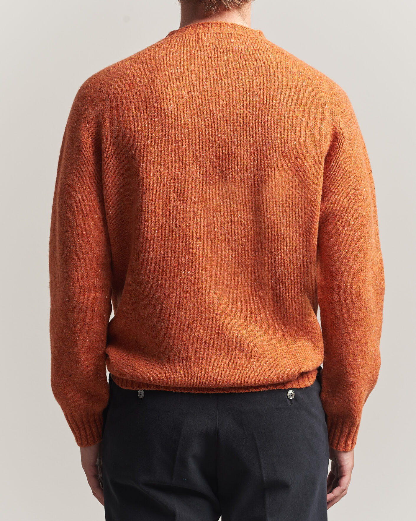 Heren | Business & Beyond | Harley Of Scotland | Donegal Wool Crewneck Orange