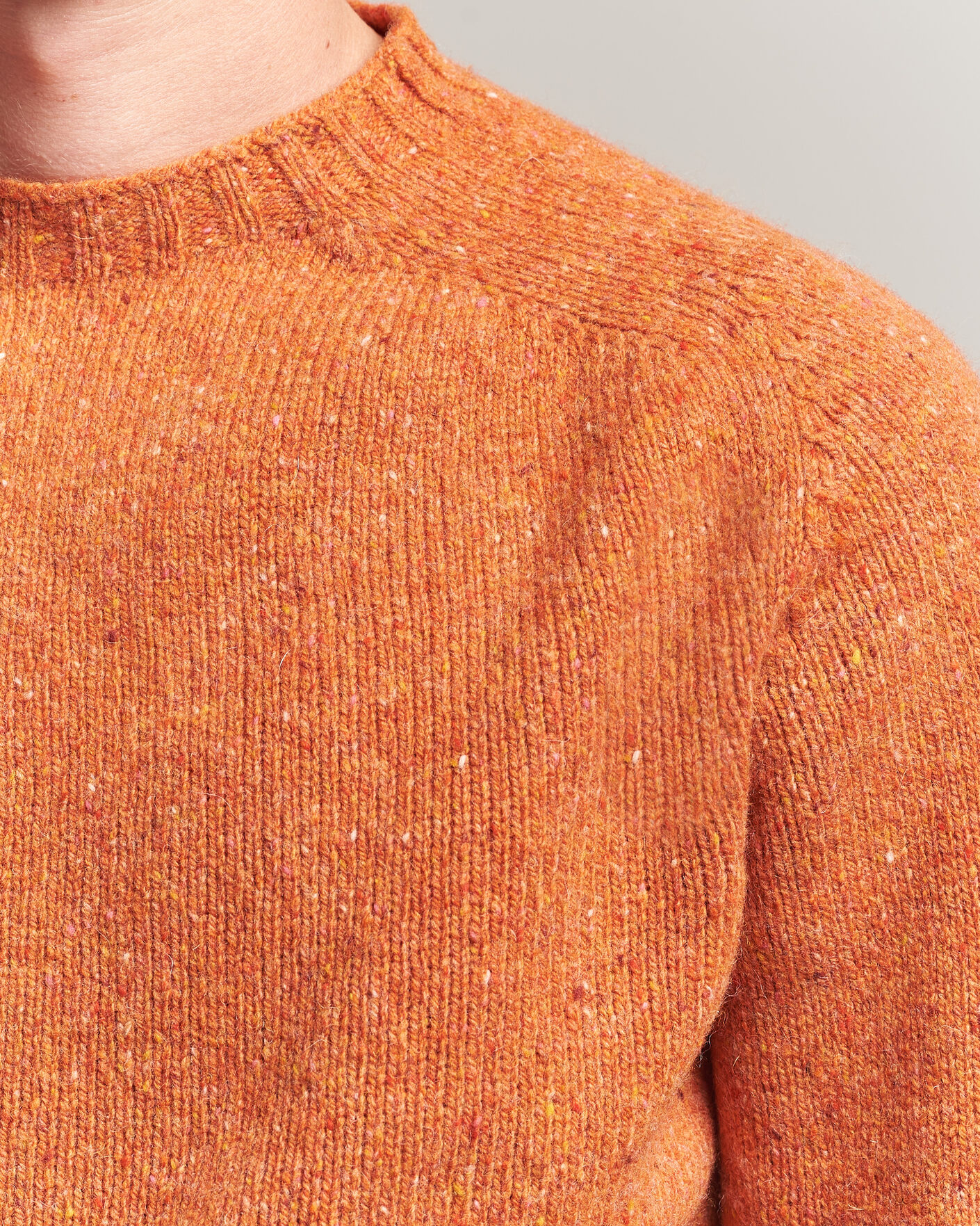 Heren | Business & Beyond | Harley Of Scotland | Donegal Wool Crewneck Orange