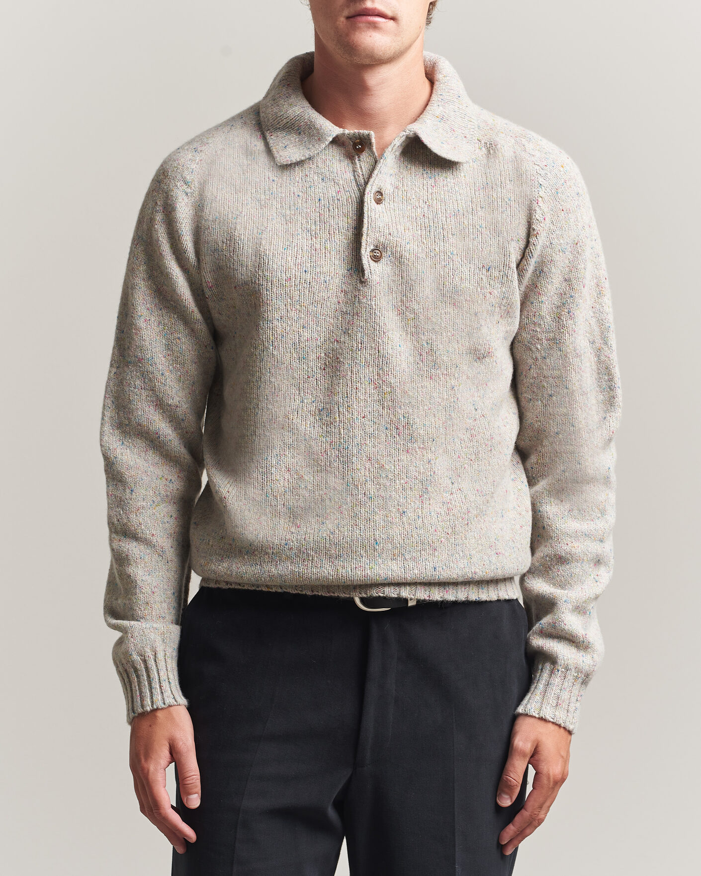 Heren | Truien | Harley Of Scotland | Donegal Wool Polo Machair