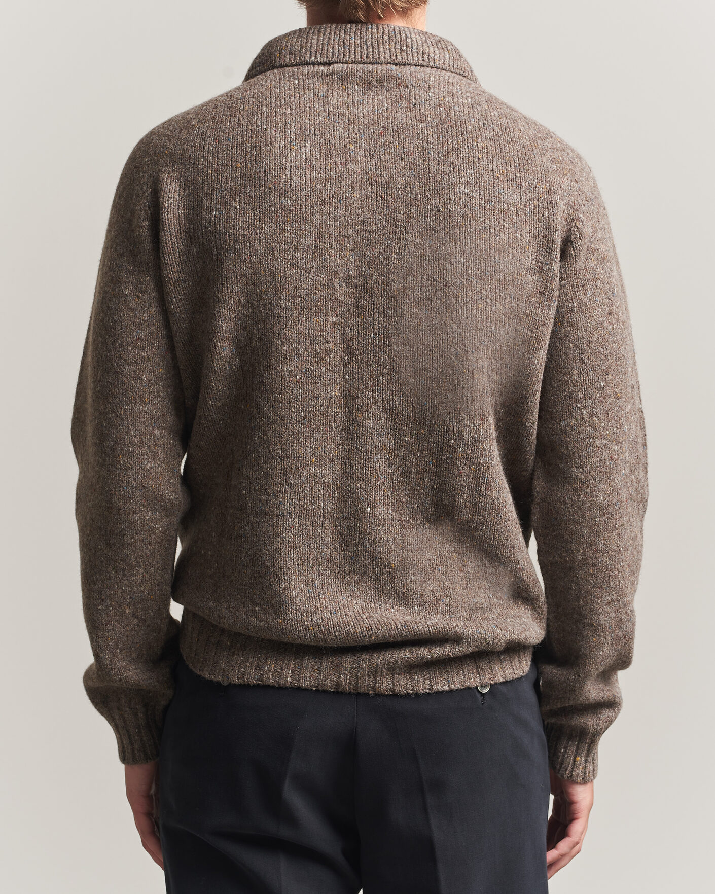 Heren | Truien | Harley Of Scotland | Donegal Wool Polo Brown