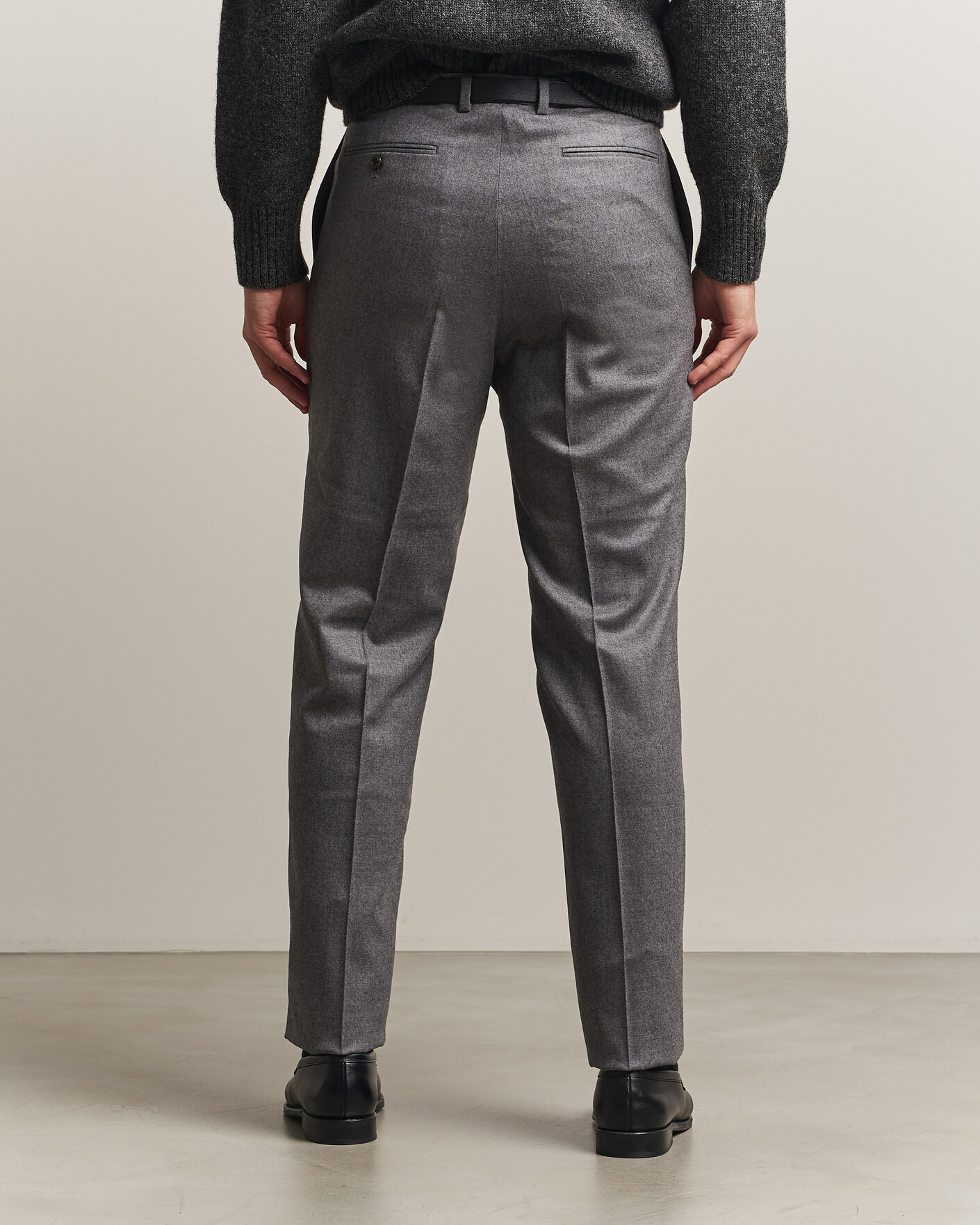 Heren | Broeken | Kamakura Shirts | Saxony Wool Ivy Trousers Mid Gray