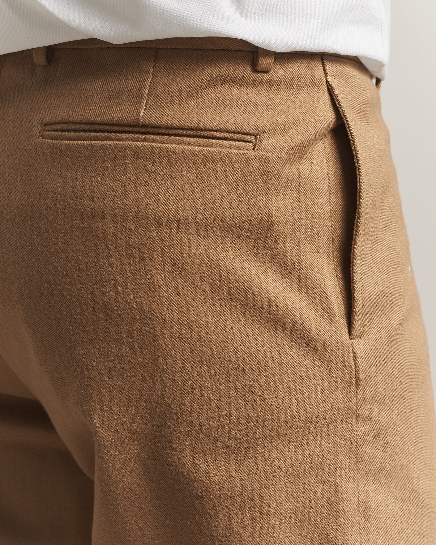 Heren | Broeken | Kamakura Shirts | Brushed Cotton Twill Ivy Trousers Beige