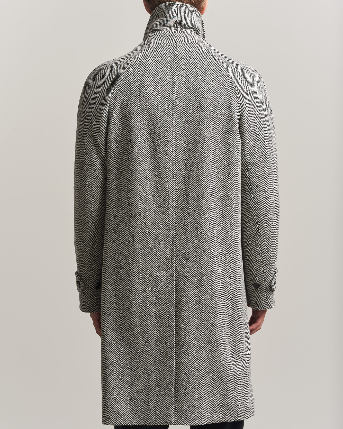 Heren | Jassen | Lardini | Wool Herringbone Raglan Coat Dark Grey