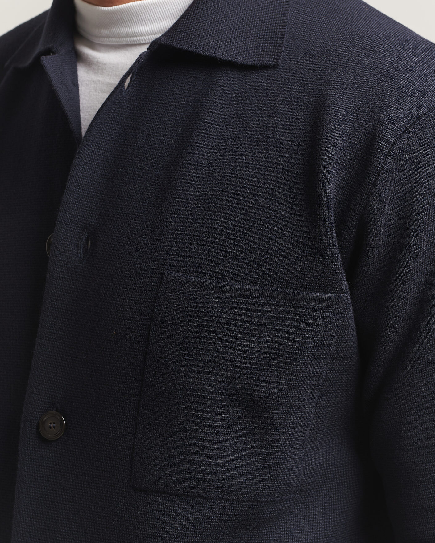 Heren | Overhemden | Lardini | Knitted Pocket Overshirt Navy