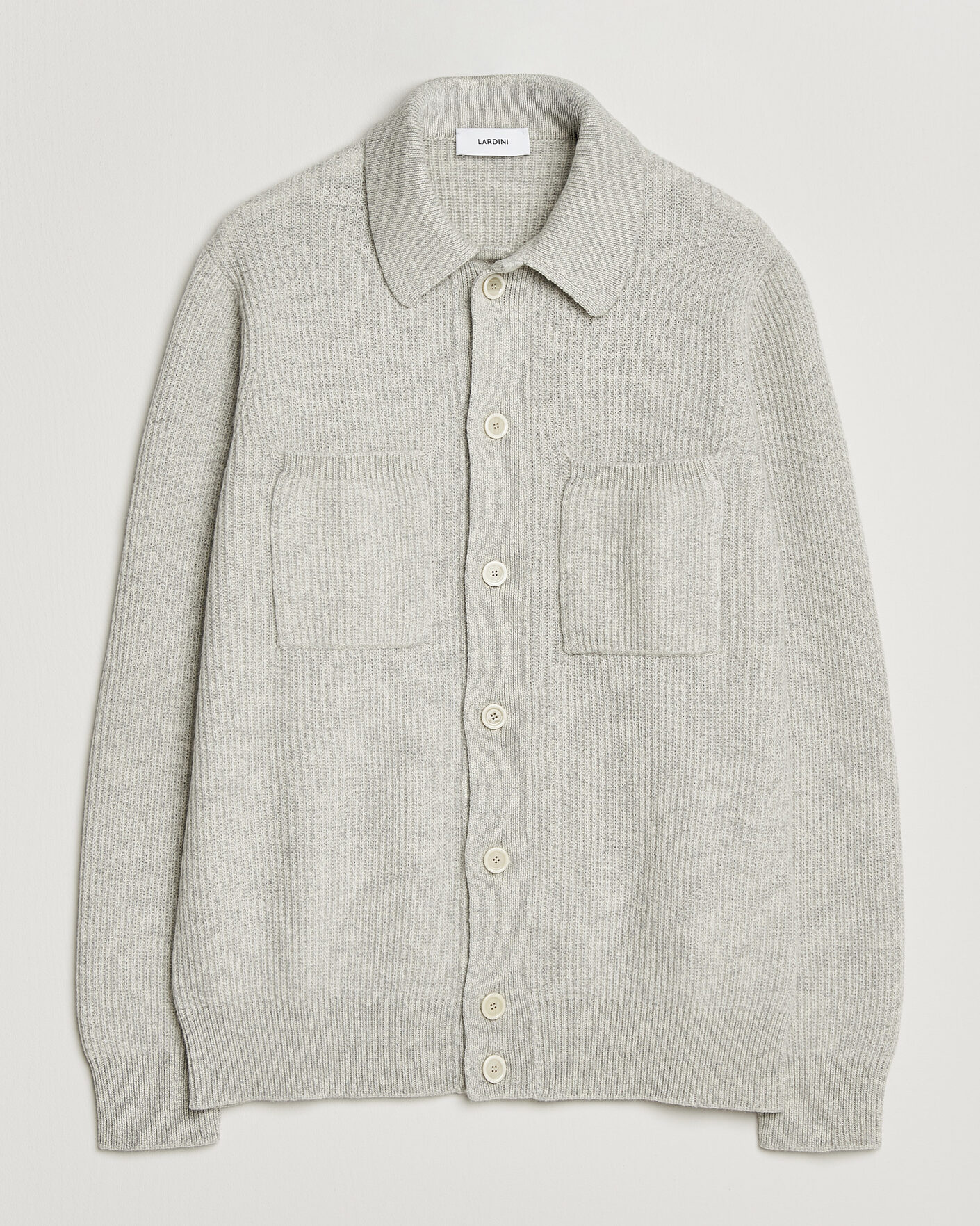 Heren | Truien | Lardini | Heavy Knitted Cardigan Light Grey