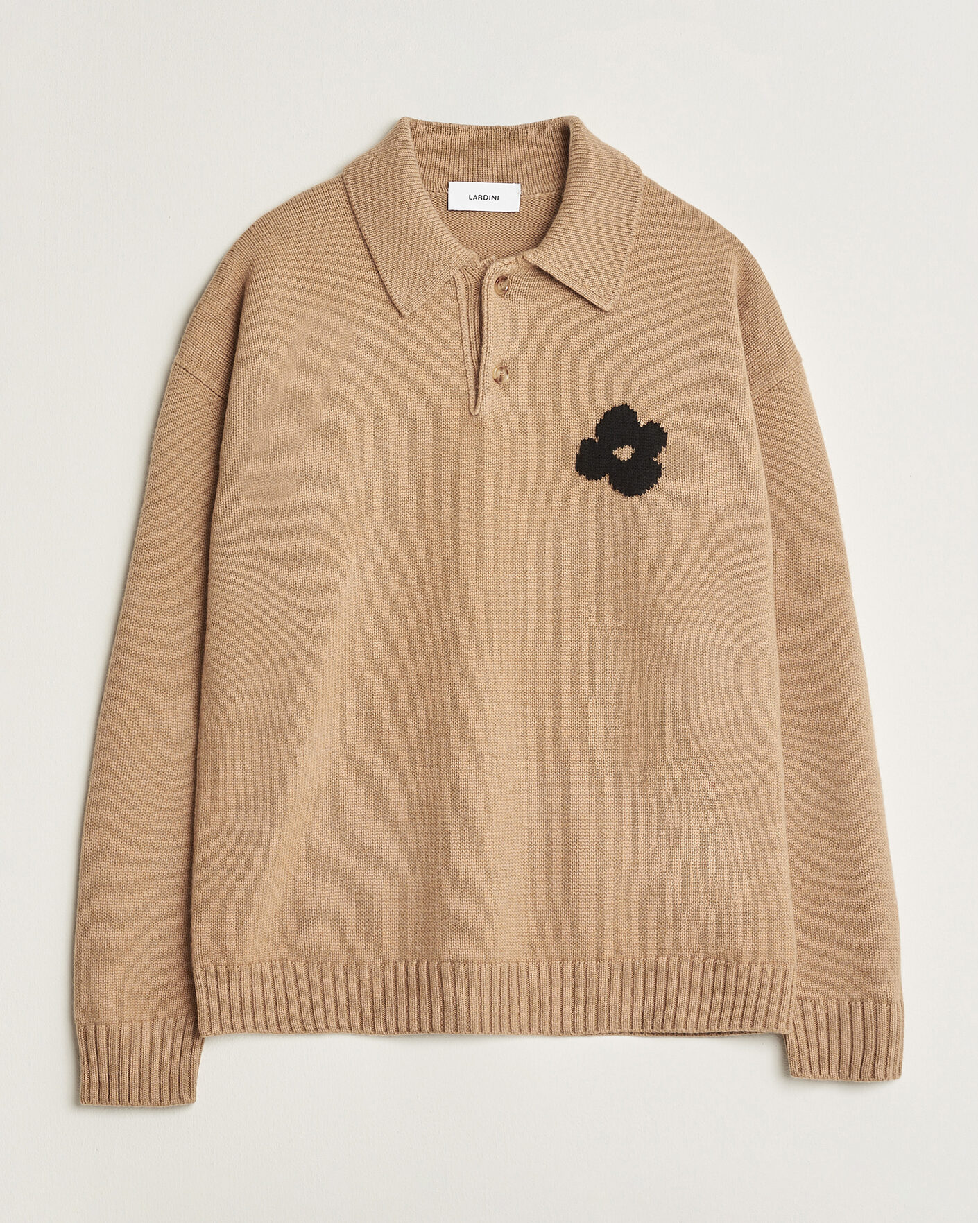 Heren | Truien | Lardini | Knitted Wool/Cashmere Polo Brown