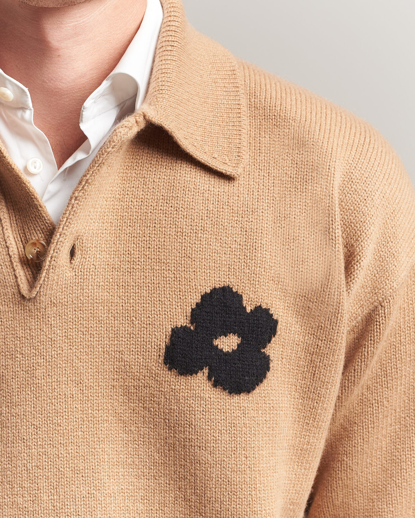 Heren | Truien | Lardini | Knitted Wool/Cashmere Polo Brown