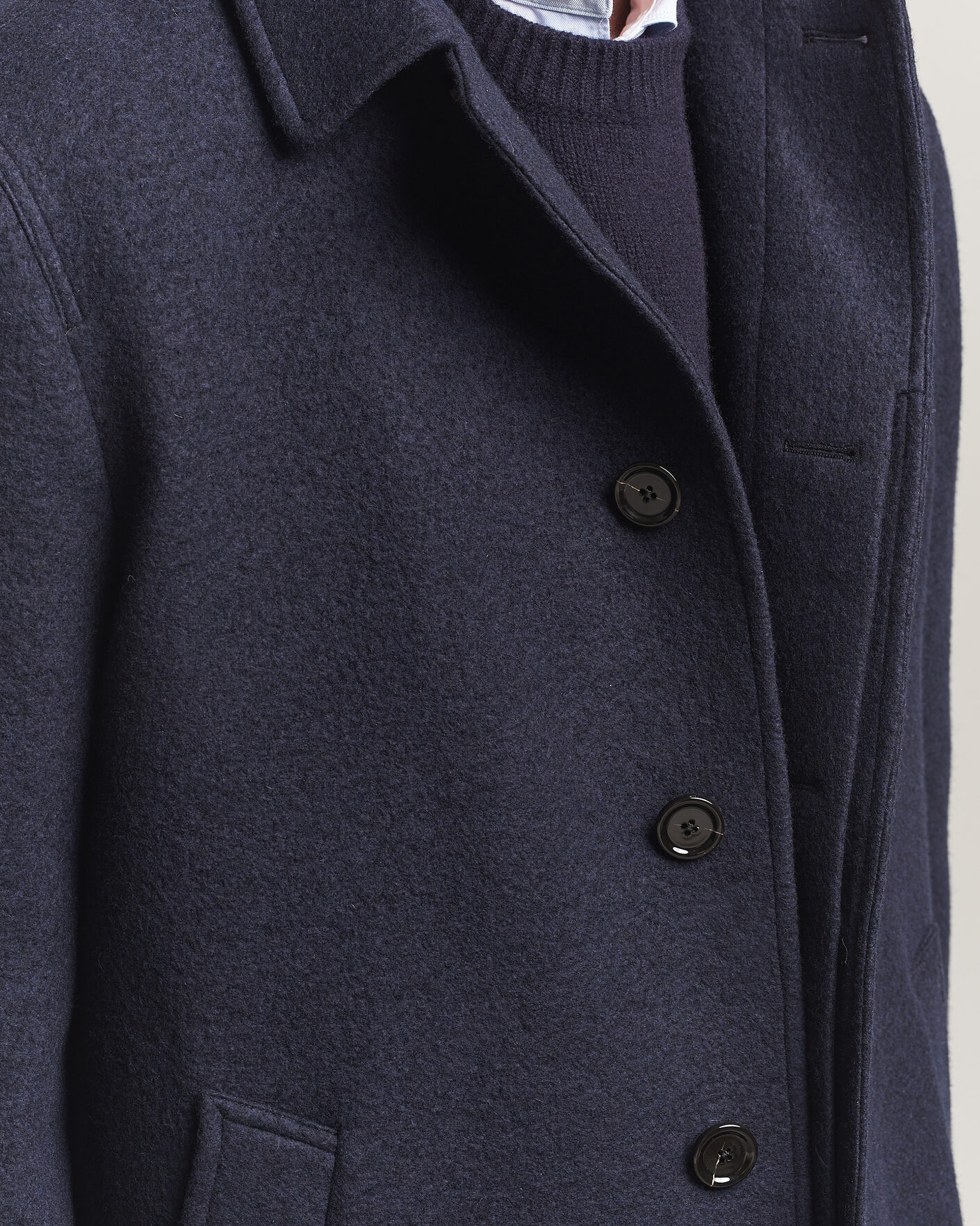 Heren | Jassen | Lardini | Wool/Cashmere Boucle Car Coat Navy