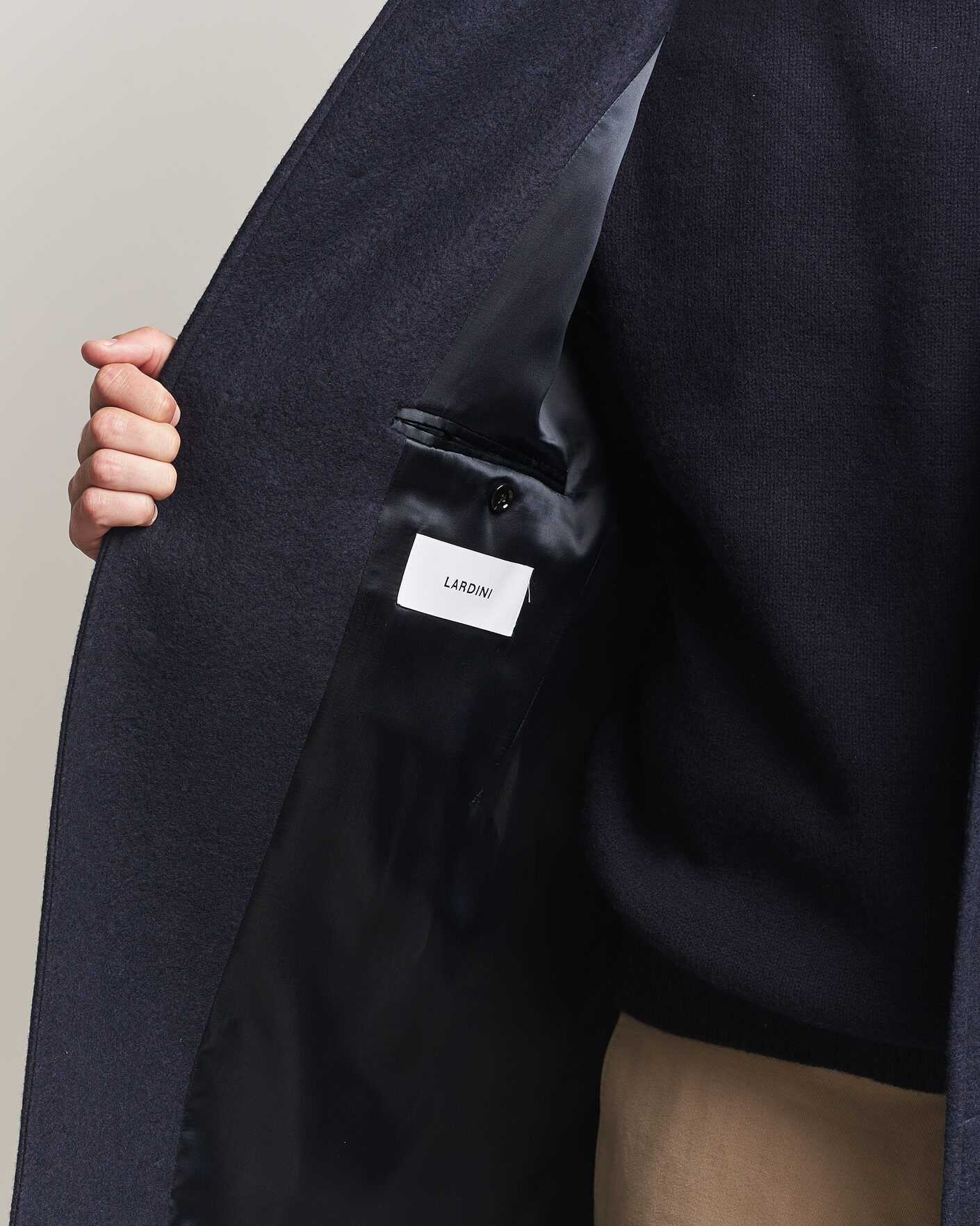 Heren | Jassen | Lardini | Wool/Cashmere Boucle Car Coat Navy
