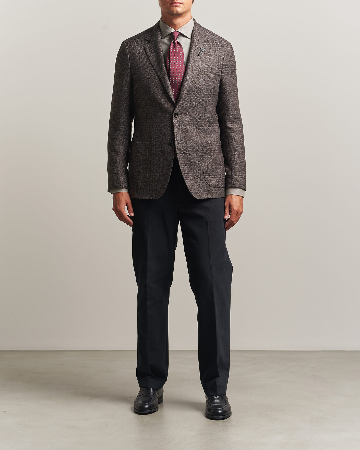 Heren | Blazers | Lardini | Wool Structure Checked Blazer Brown