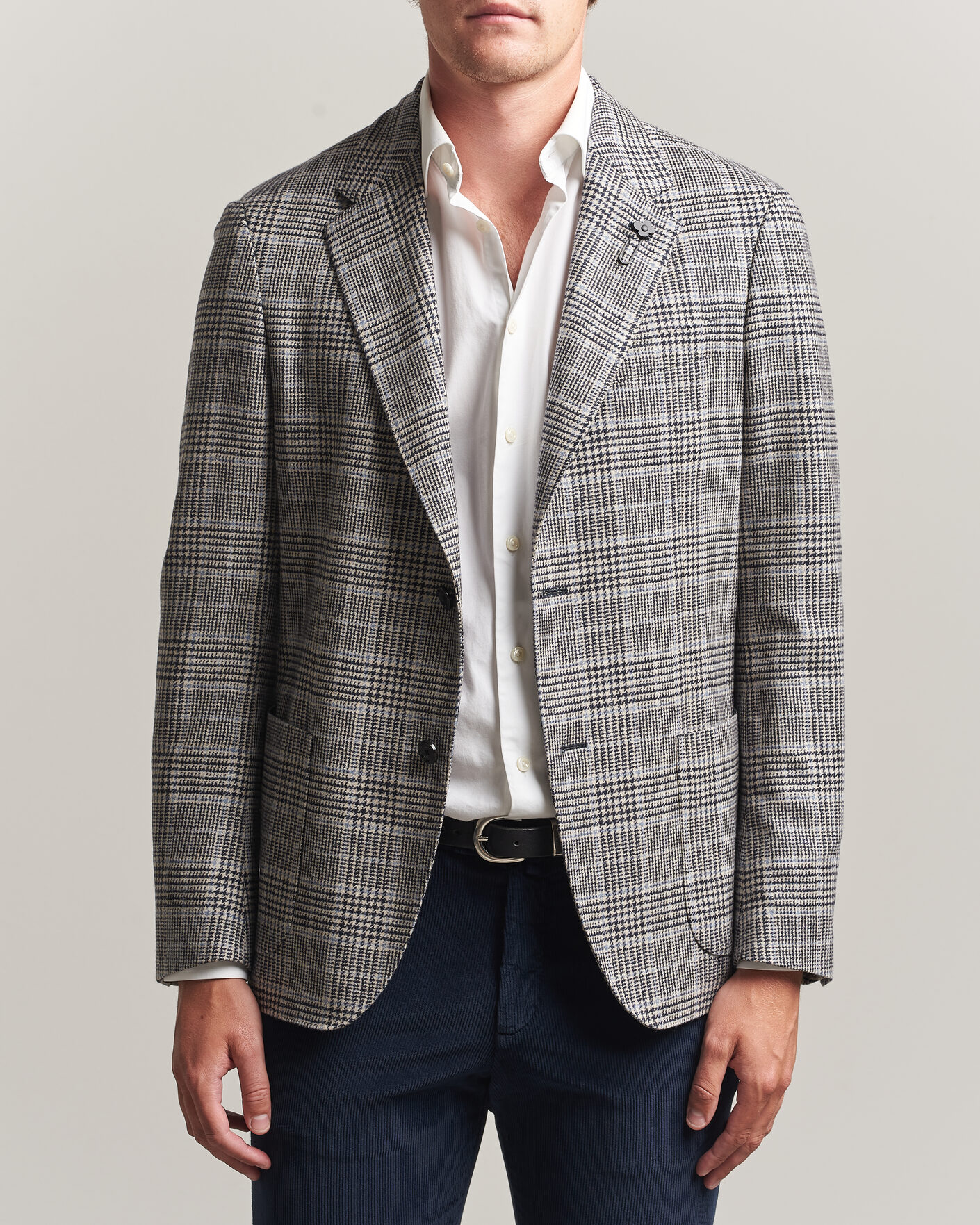 Heren | Blazers | Lardini | Wool/Cashmere Houndstooth Blazer Blue