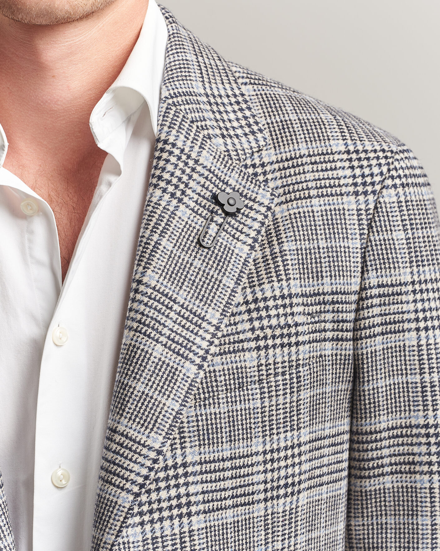 Heren | Blazers | Lardini | Wool/Cashmere Houndstooth Blazer Blue