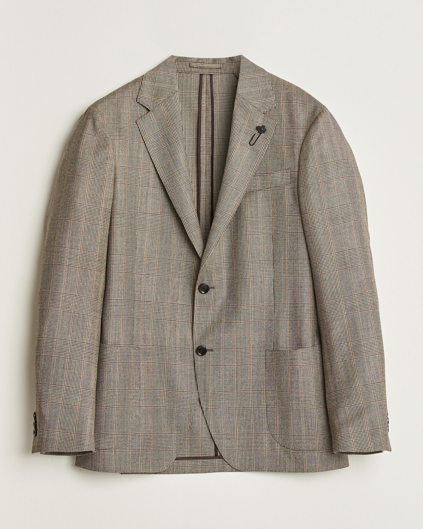 Heren | Blazers | Lardini | Wool Prince of Wales Check Blazer Brown