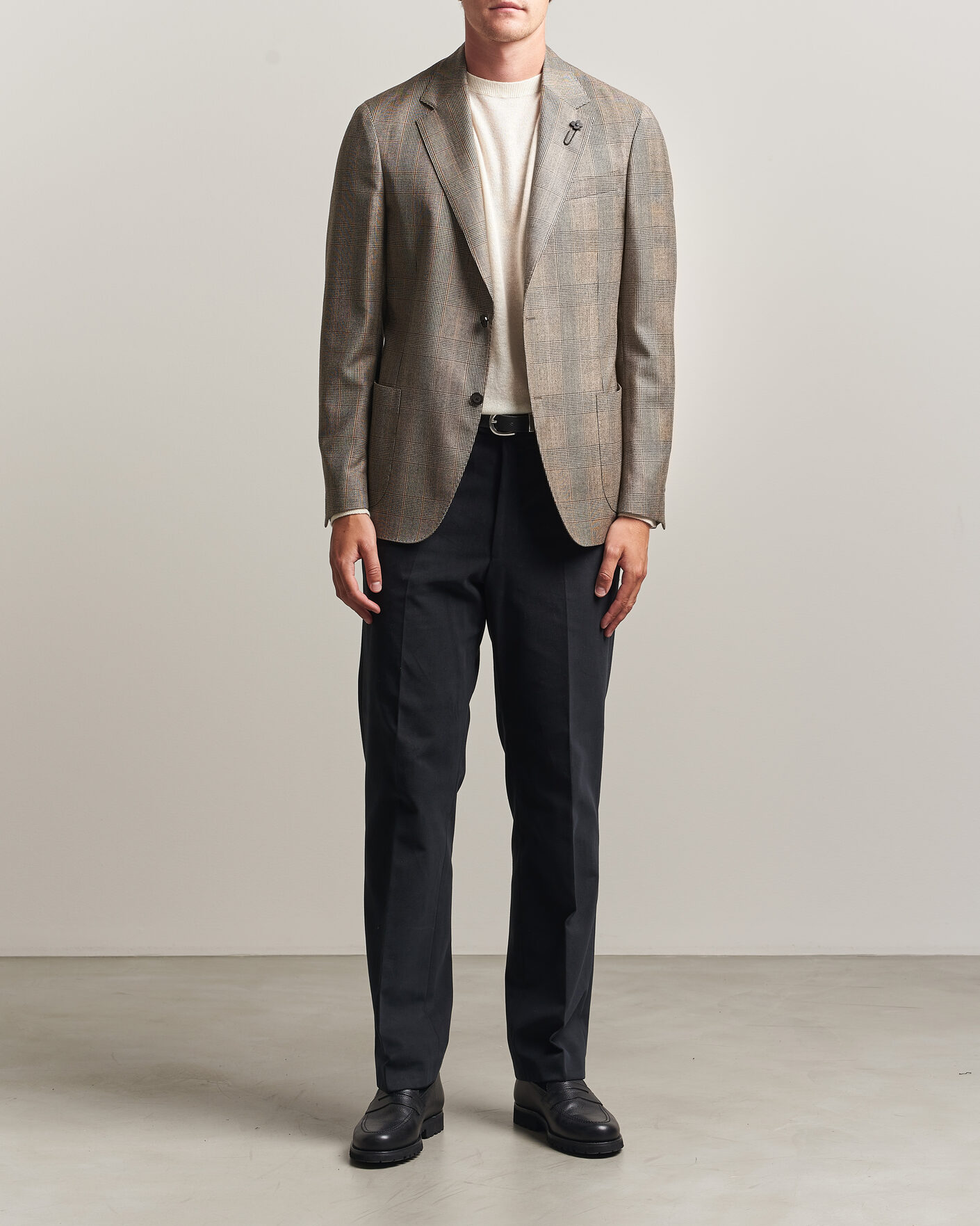 Heren | Blazers | Lardini | Wool Prince of Wales Check Blazer Brown