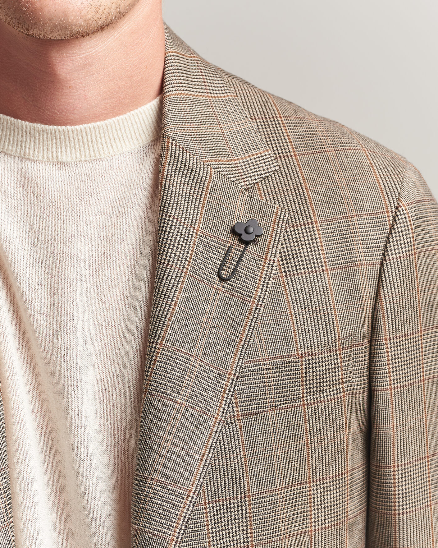 Heren | Blazers | Lardini | Wool Prince of Wales Check Blazer Brown