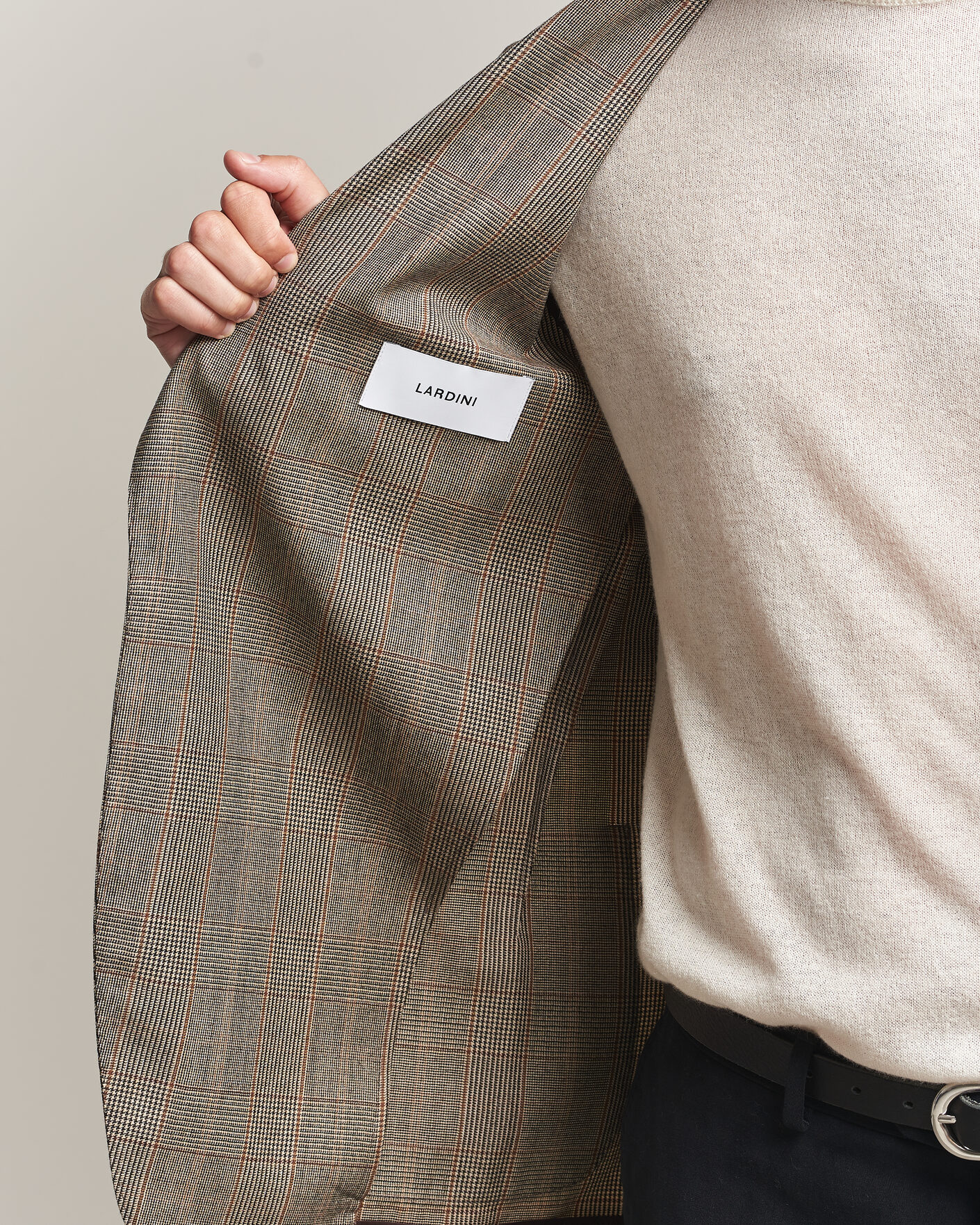 Heren | Blazers | Lardini | Wool Prince of Wales Check Blazer Brown