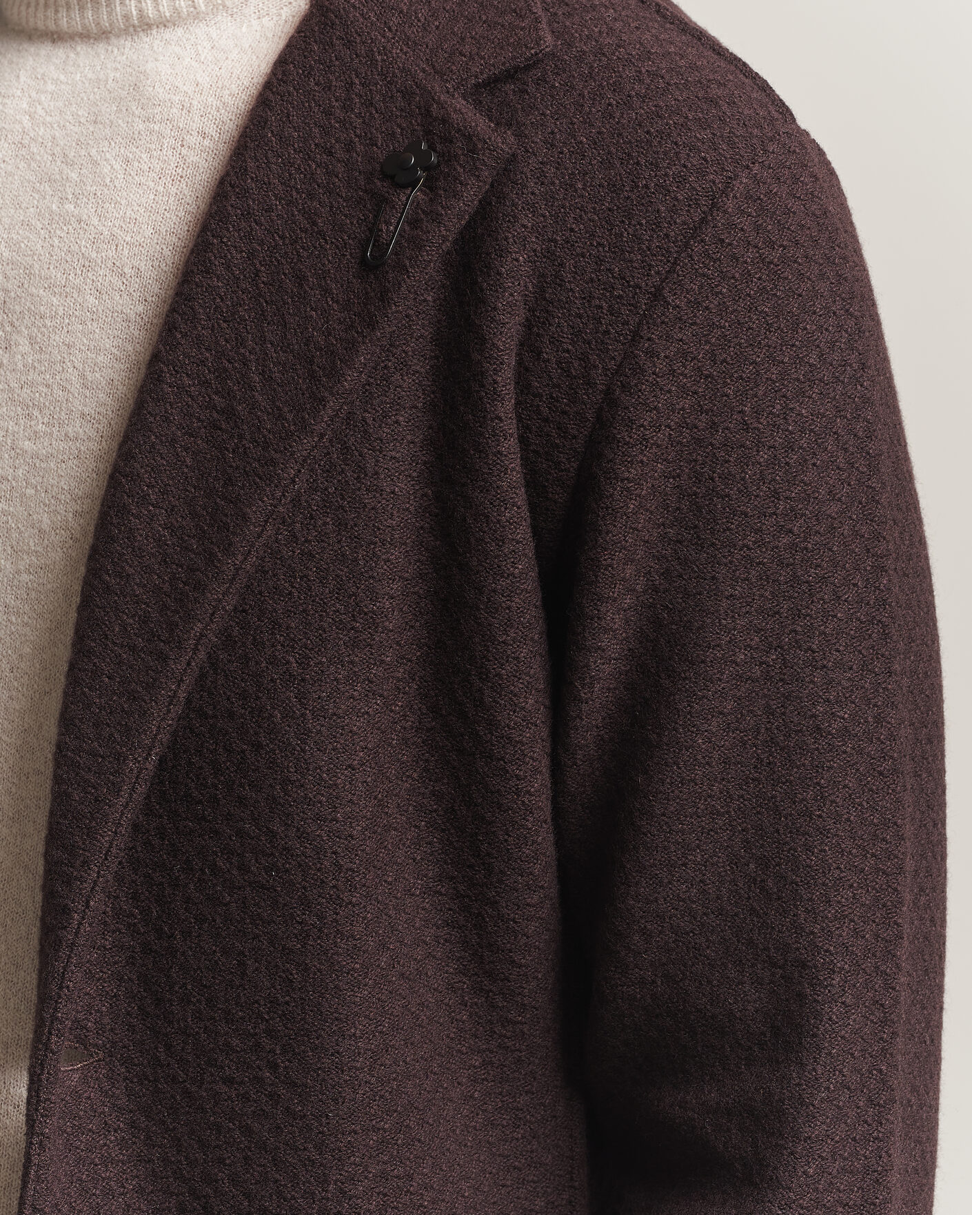 Heren | Blazers | Lardini | Knitted Structure Wool/Cashmere Blazer Brown