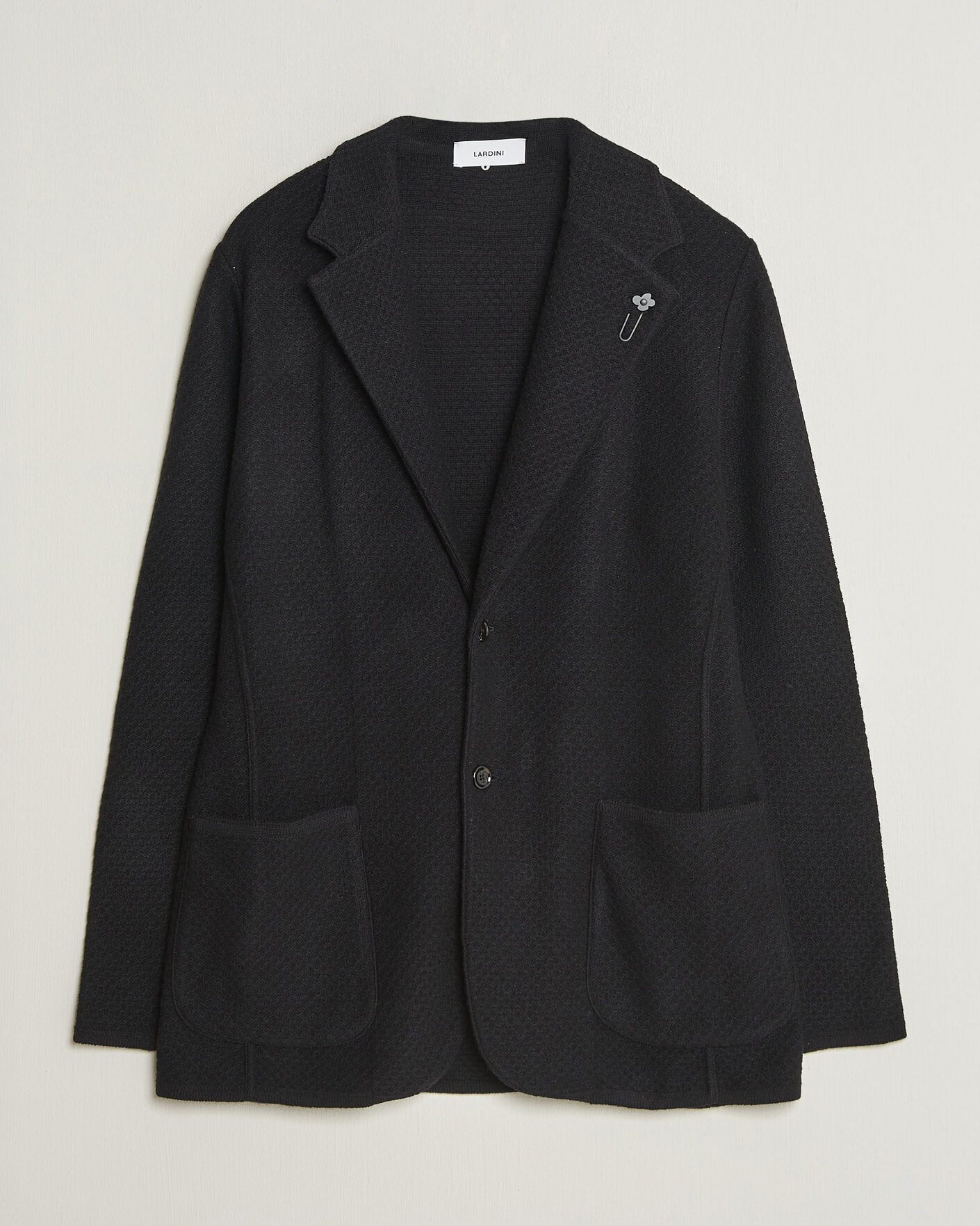 Heren | Blazers | Lardini | Knitted Structure Wool/Cashmere Blazer Black