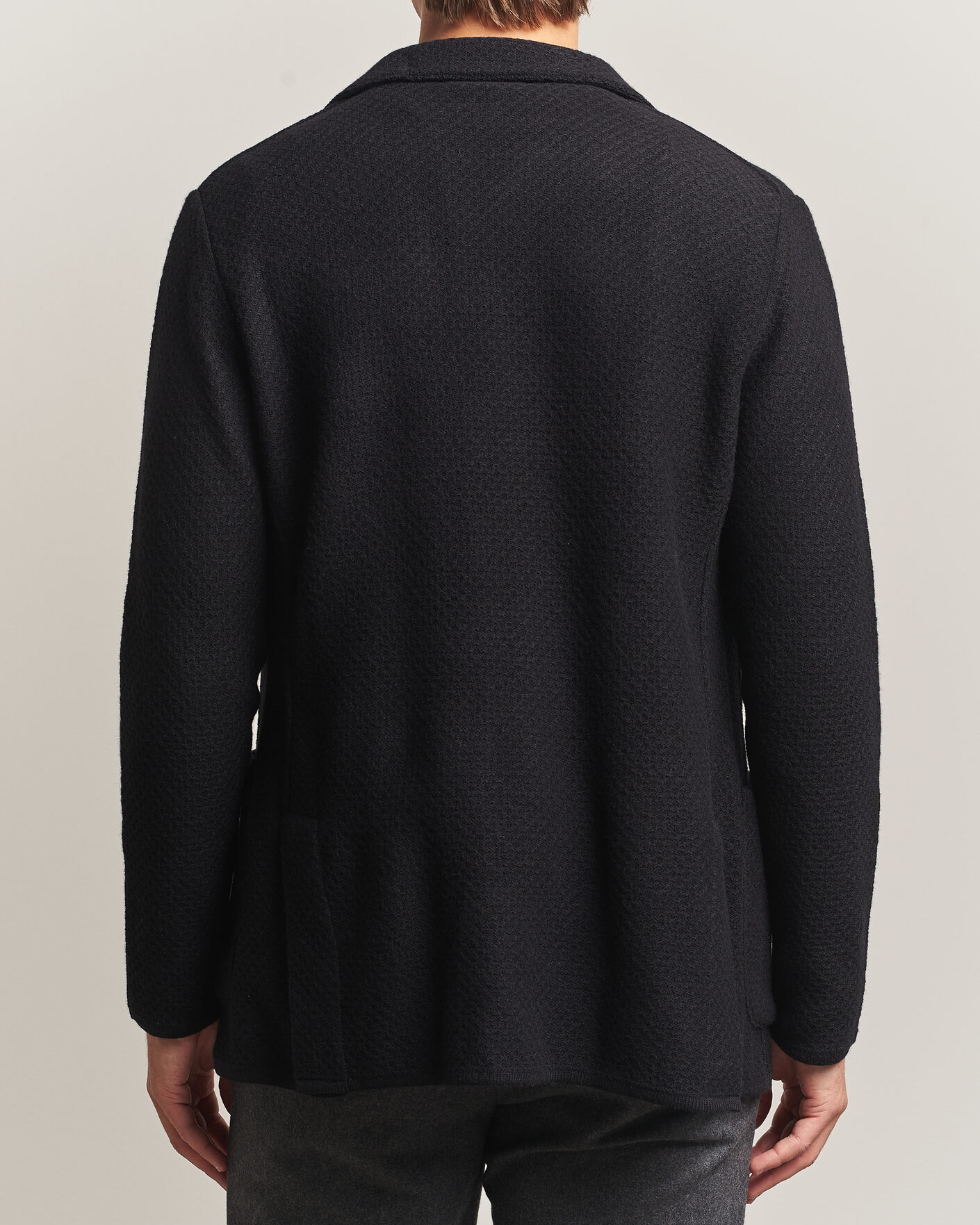 Heren | Blazers | Lardini | Knitted Structure Wool/Cashmere Blazer Black