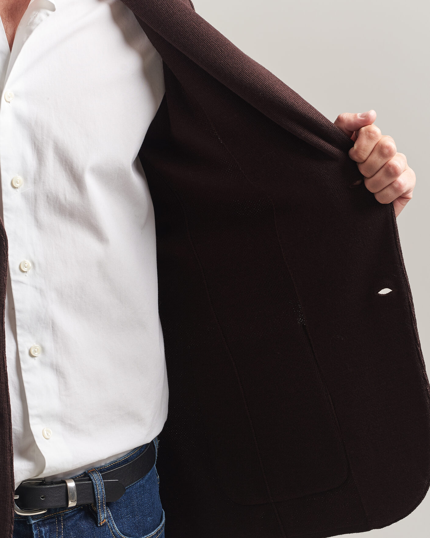 Heren | Blazers | Lardini | Knitted Wool Blazer Brown