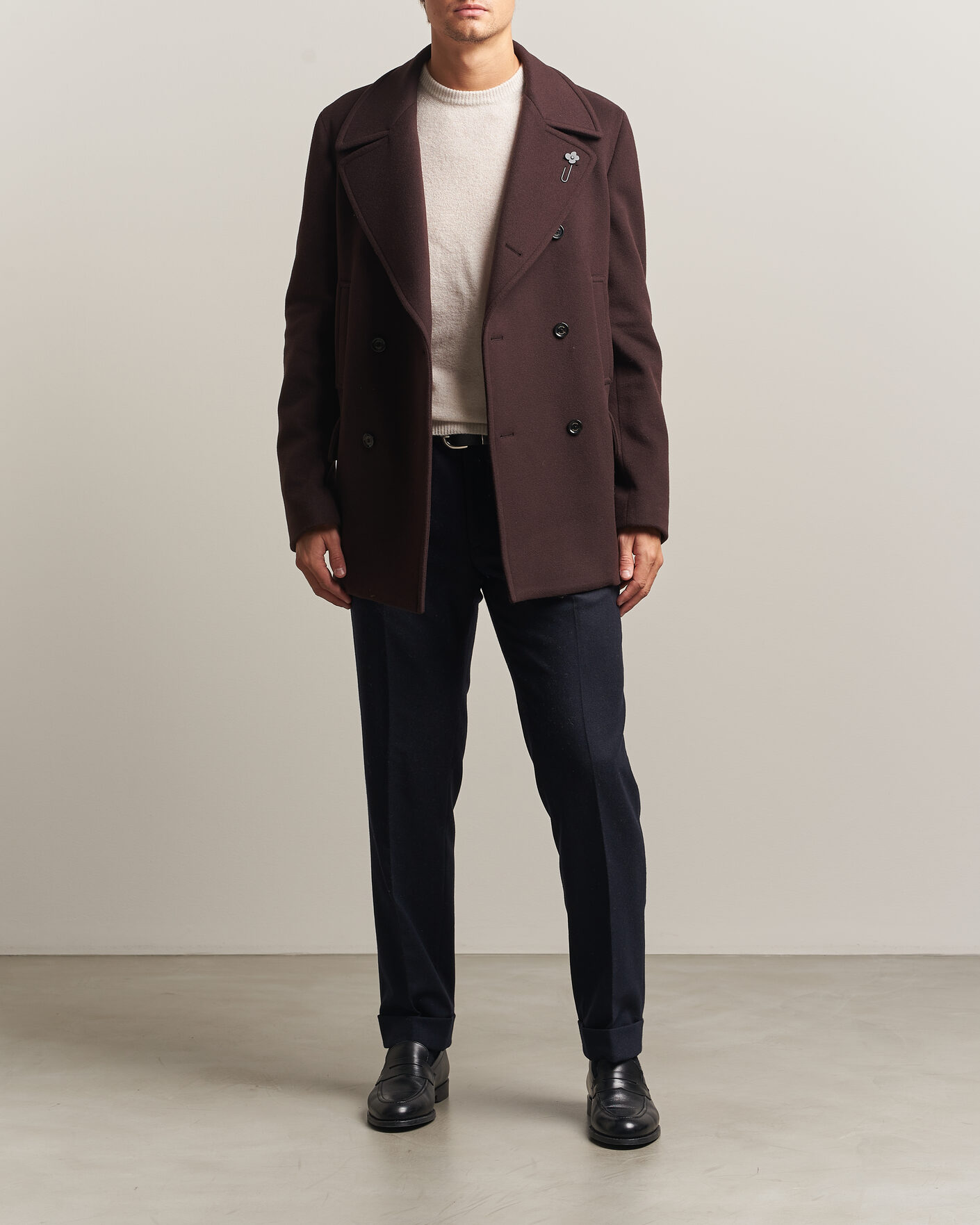 Heren | Jassen | Lardini | Wool Peacoat Brown