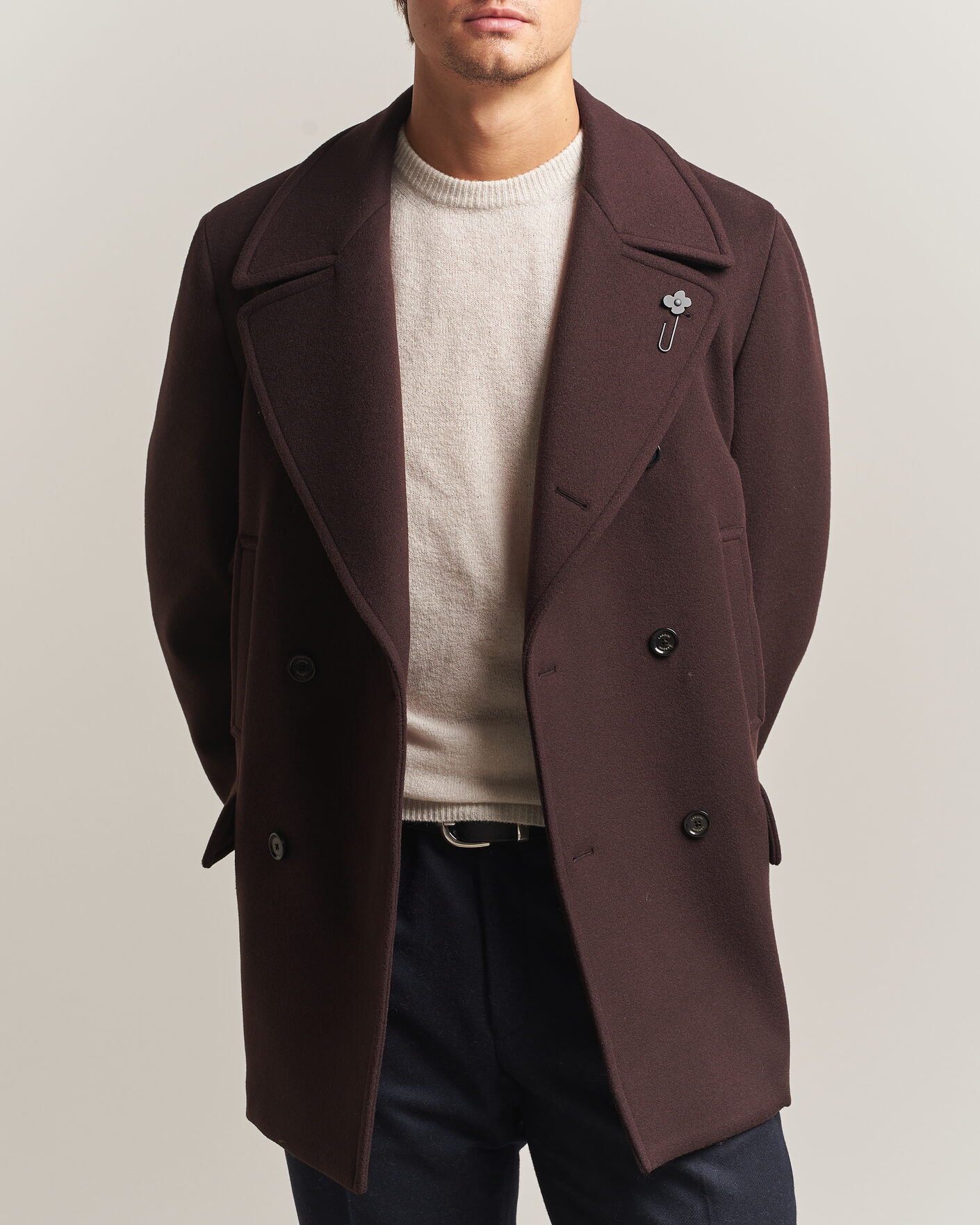 Heren | Jassen | Lardini | Wool Peacoat Brown