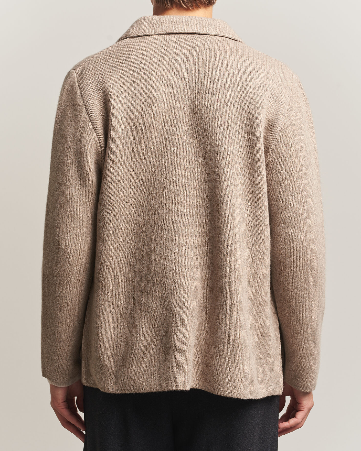 Heren | Truien | Lardini | Knitted Cashmere Overshirt Light Brown