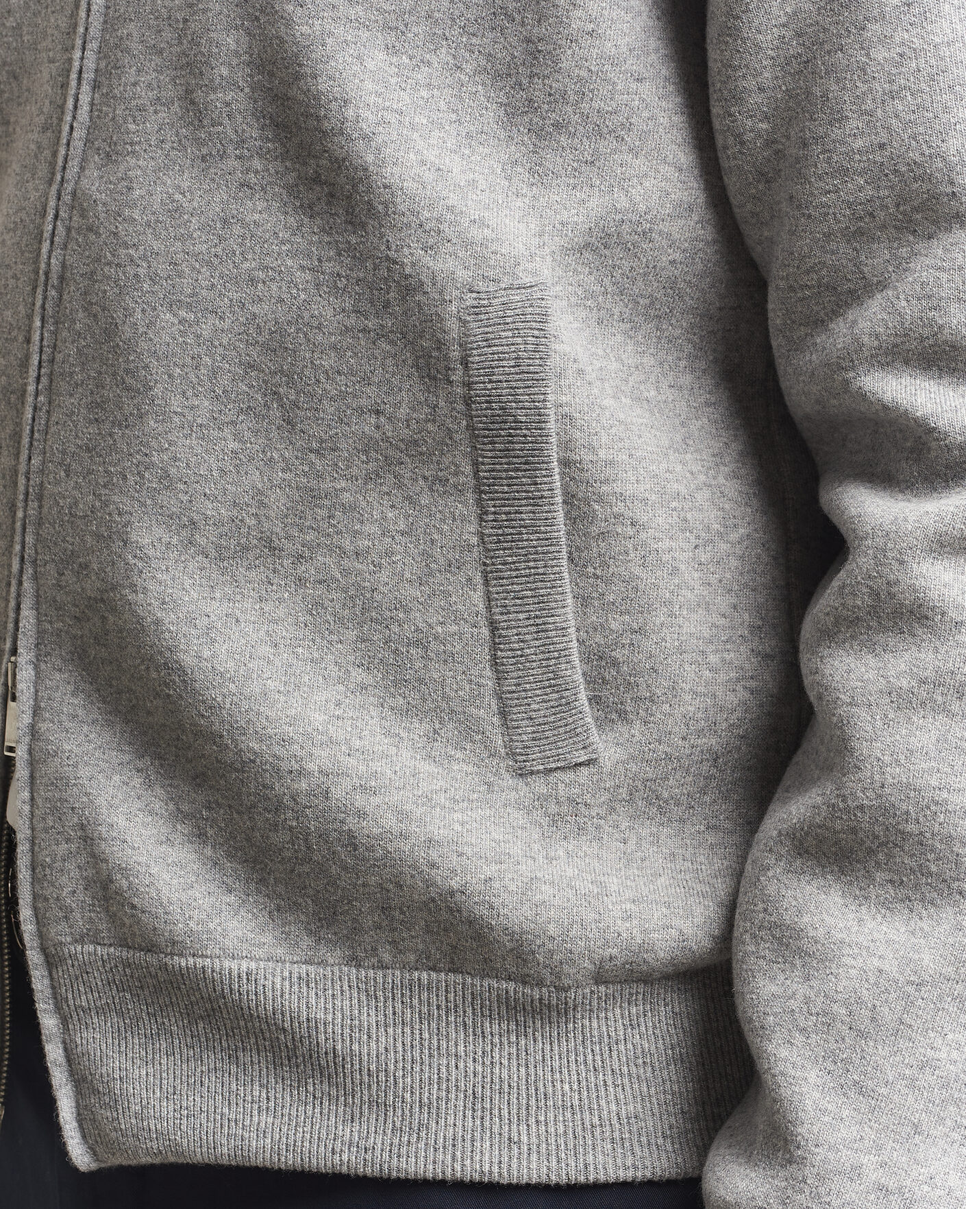 Heren | Jassen | Lardini | Knitted Wool Bomber Jacket Grey