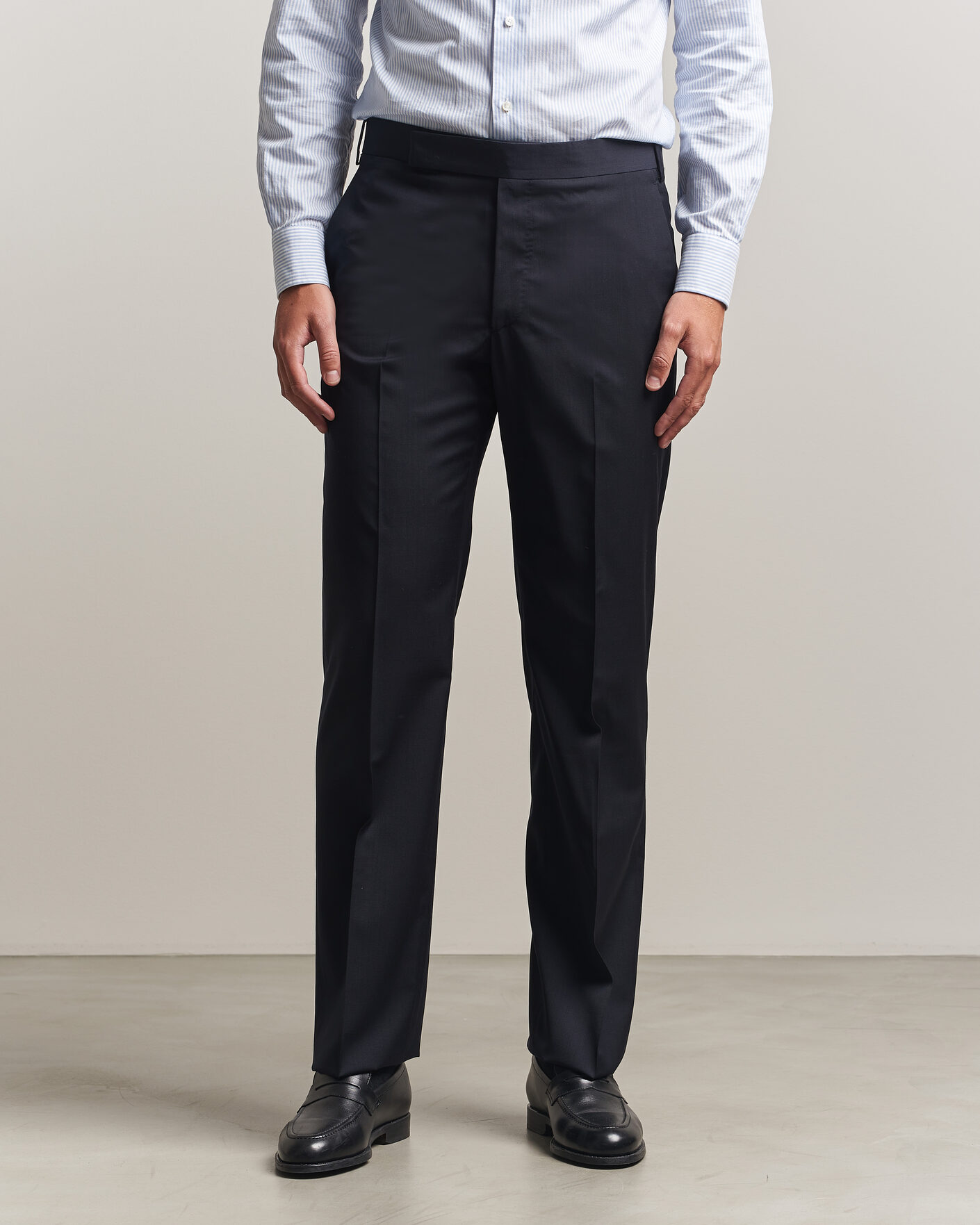 Heren | Broeken | Lardini | Straight Fit Wool Trousers Navy
