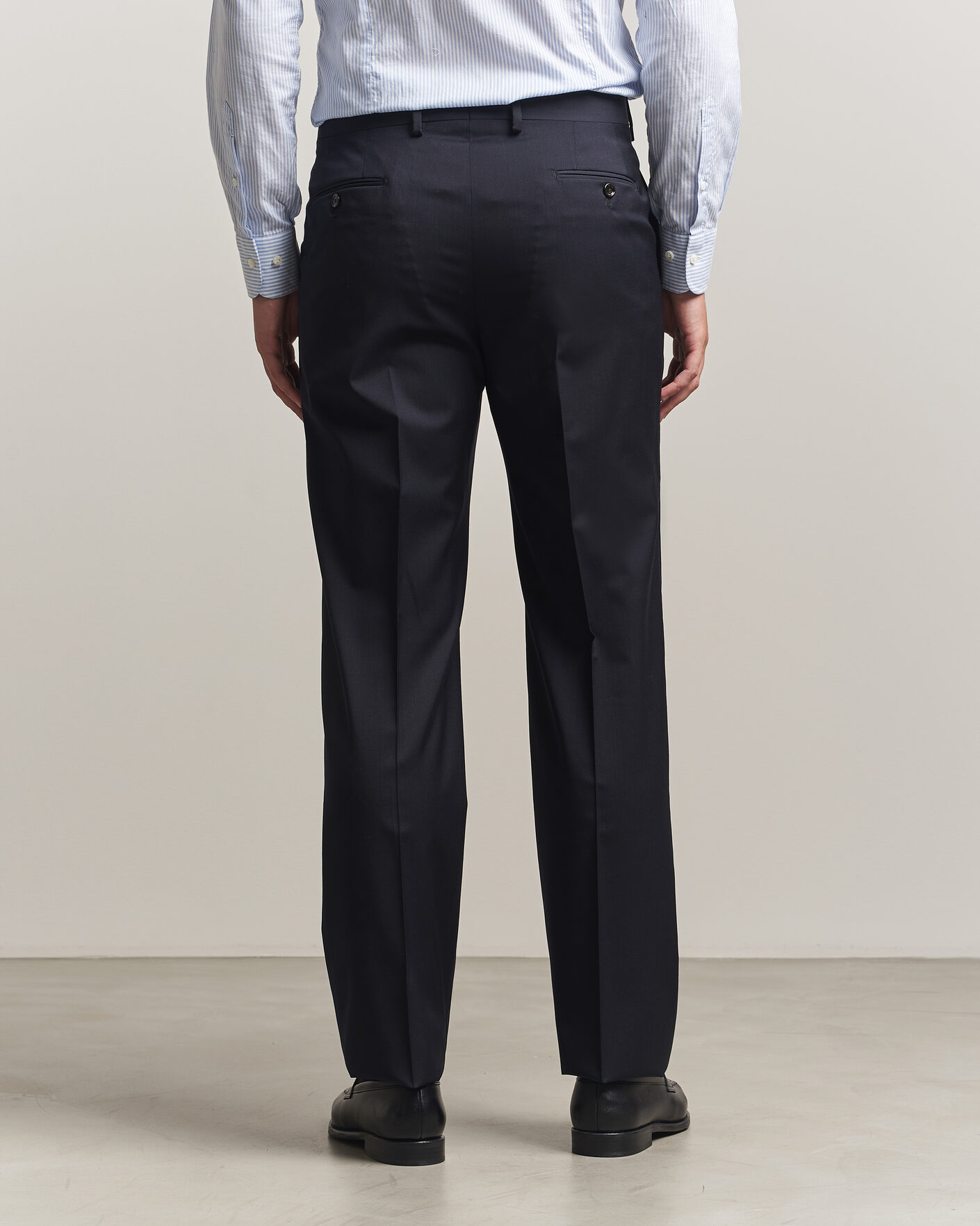 Heren | Broeken | Lardini | Straight Fit Wool Trousers Navy