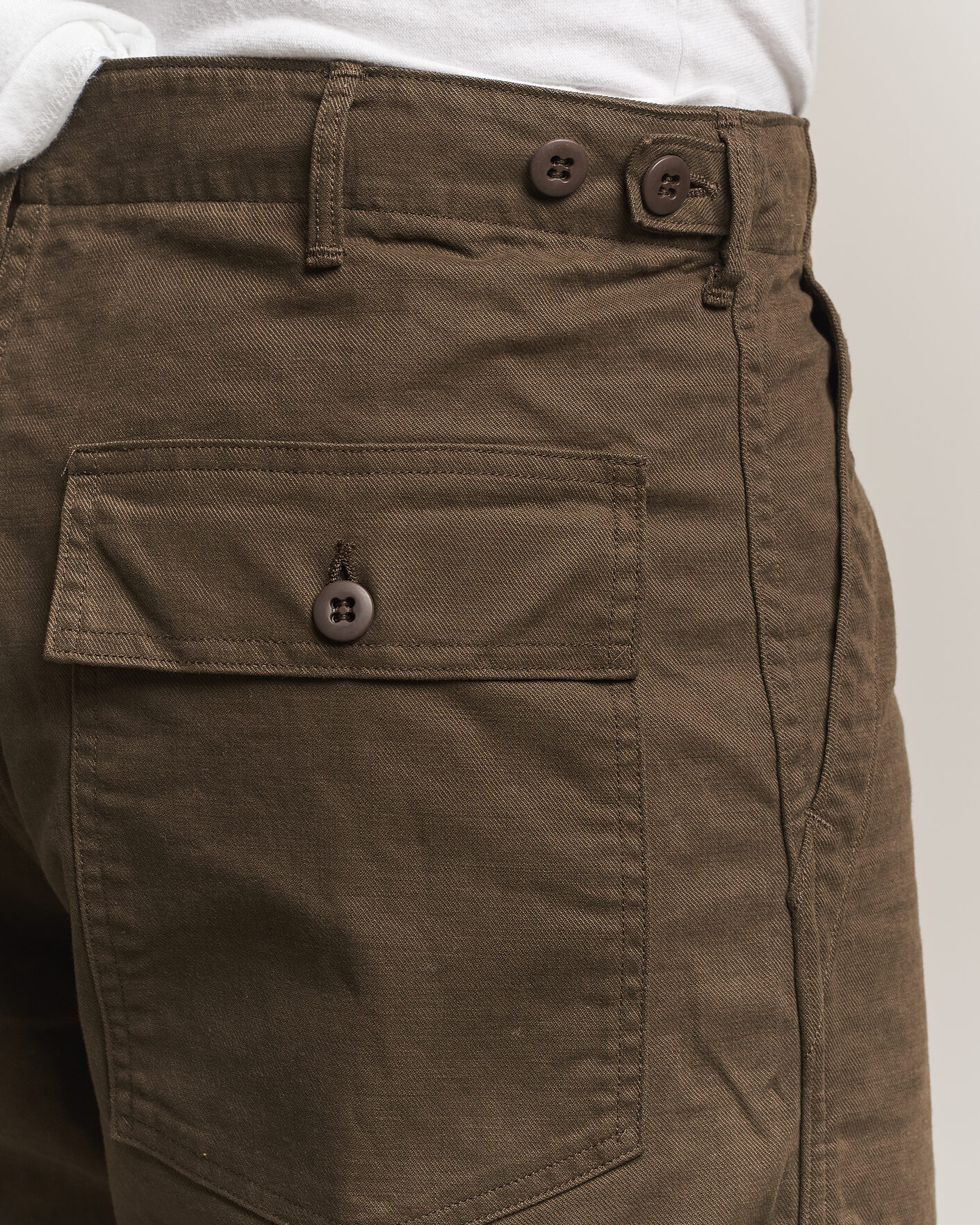 Heren | Broeken | orSlow | Regular Fit Original Sateen Fatigue Pants Coffee Brown