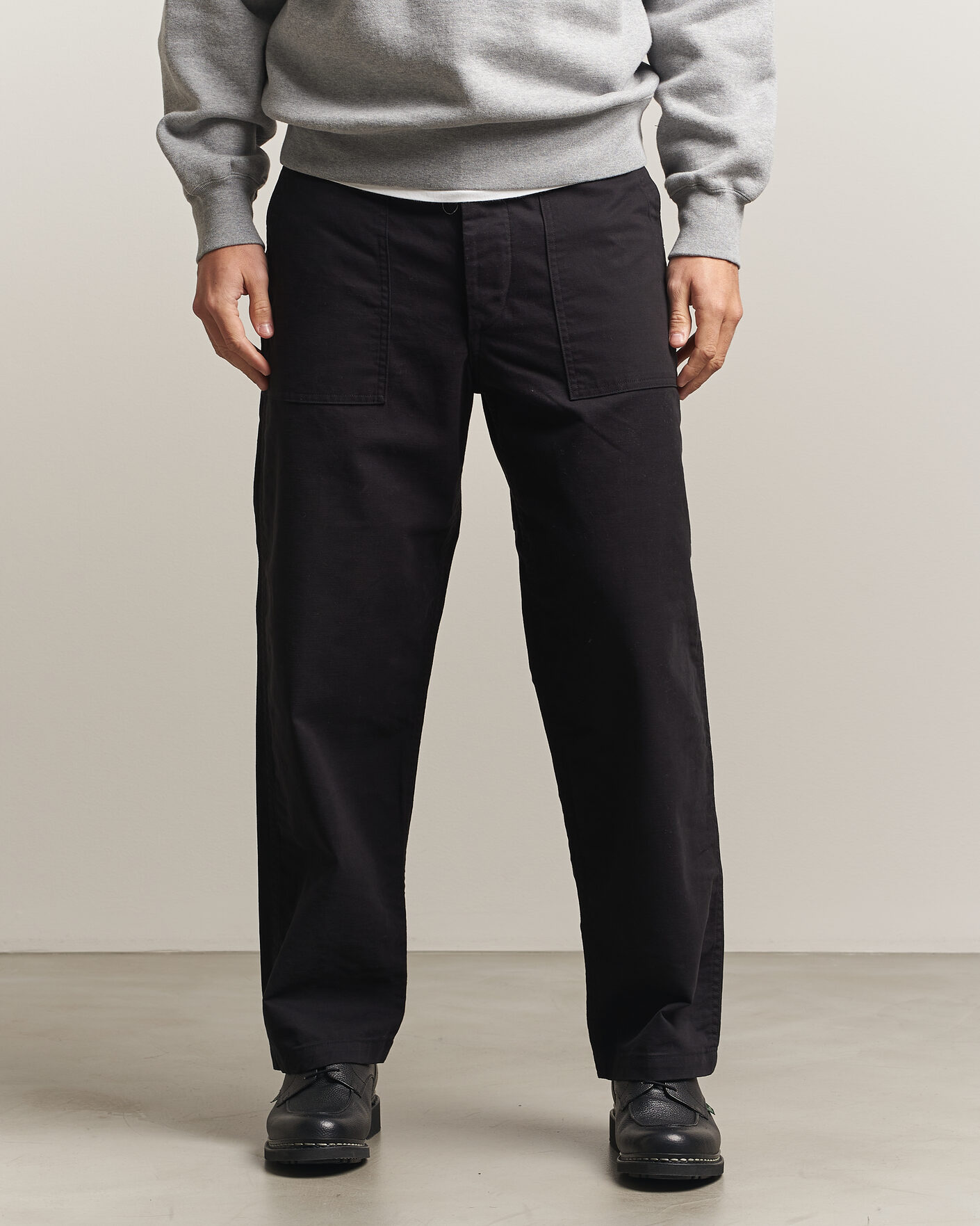 Heren | Broeken | orSlow | Regular Fit Original Sateen Fatigue Pants Black