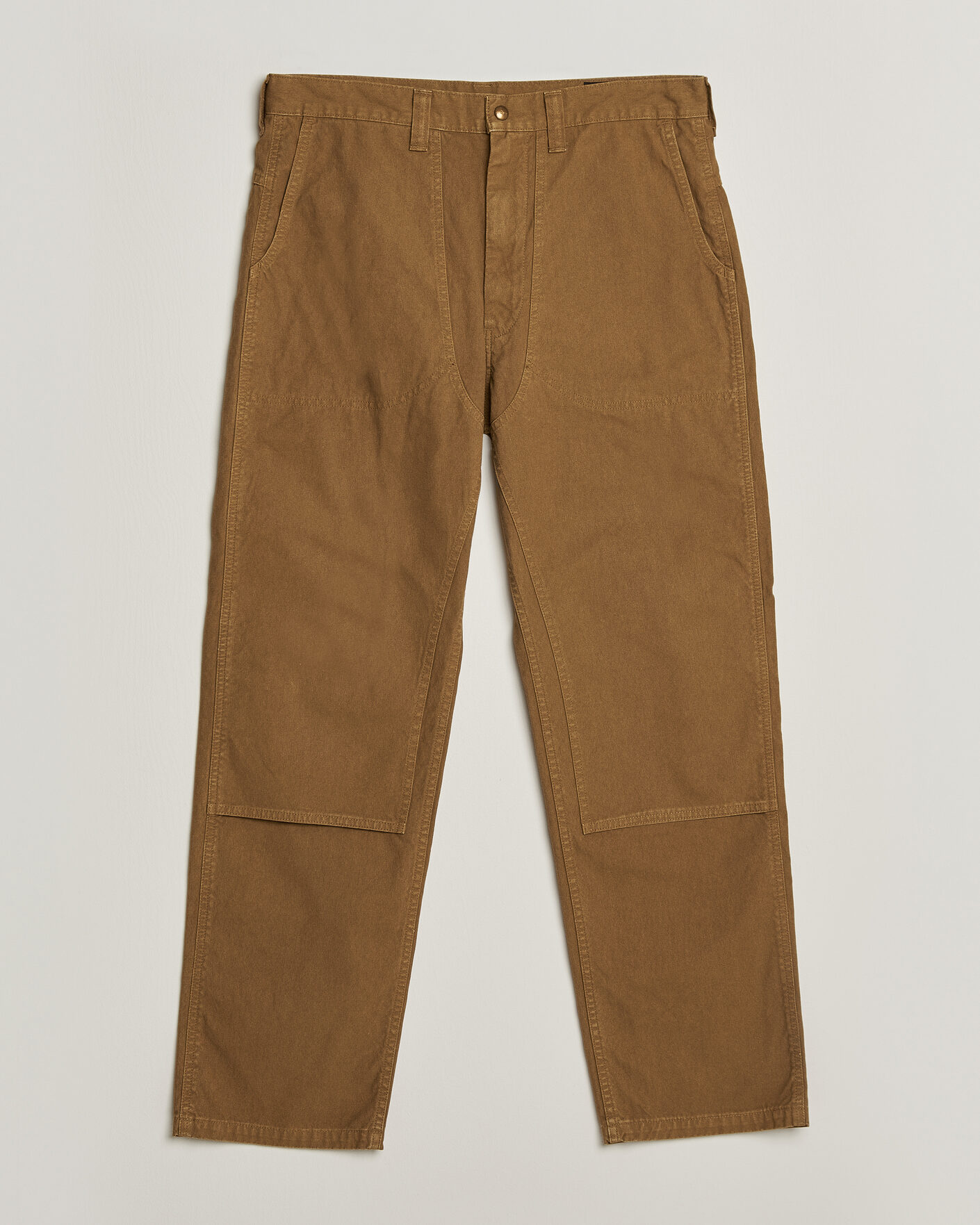 Heren | Broeken | orSlow | Double Knee Work Trousers Brown