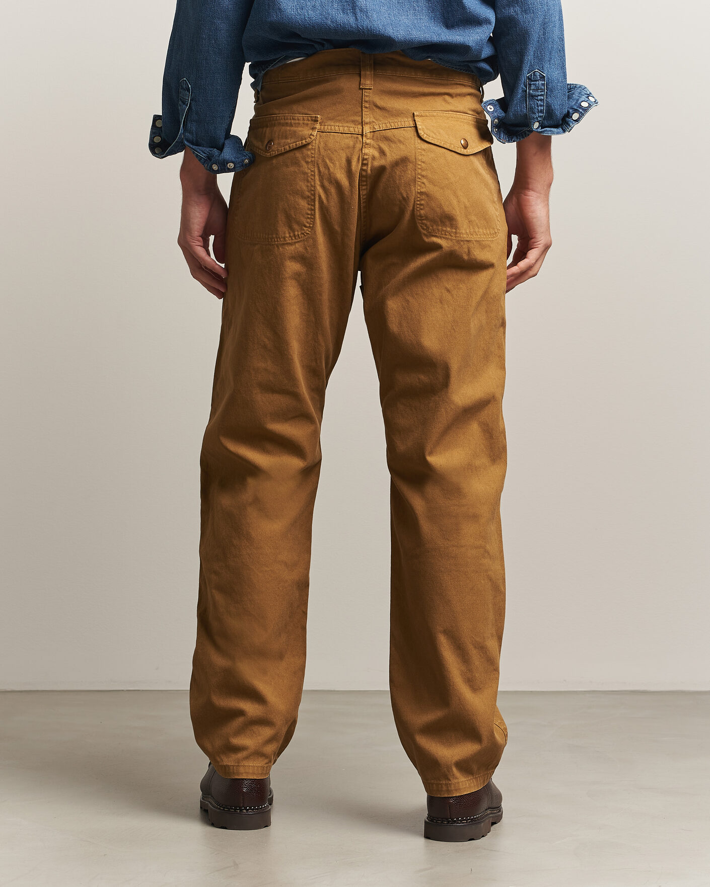 Heren | Broeken | orSlow | Double Knee Work Trousers Brown