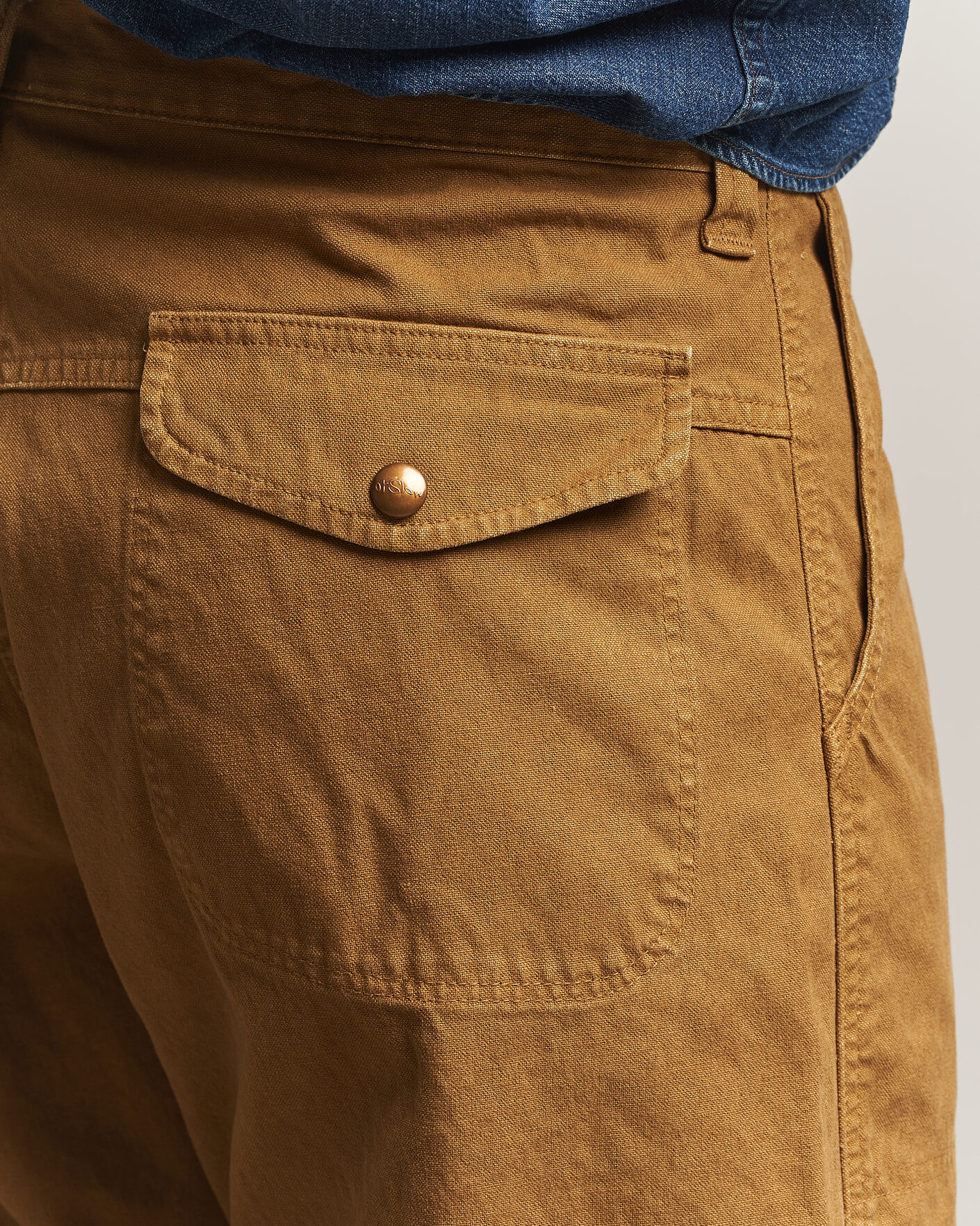 Heren | Broeken | orSlow | Double Knee Work Trousers Brown