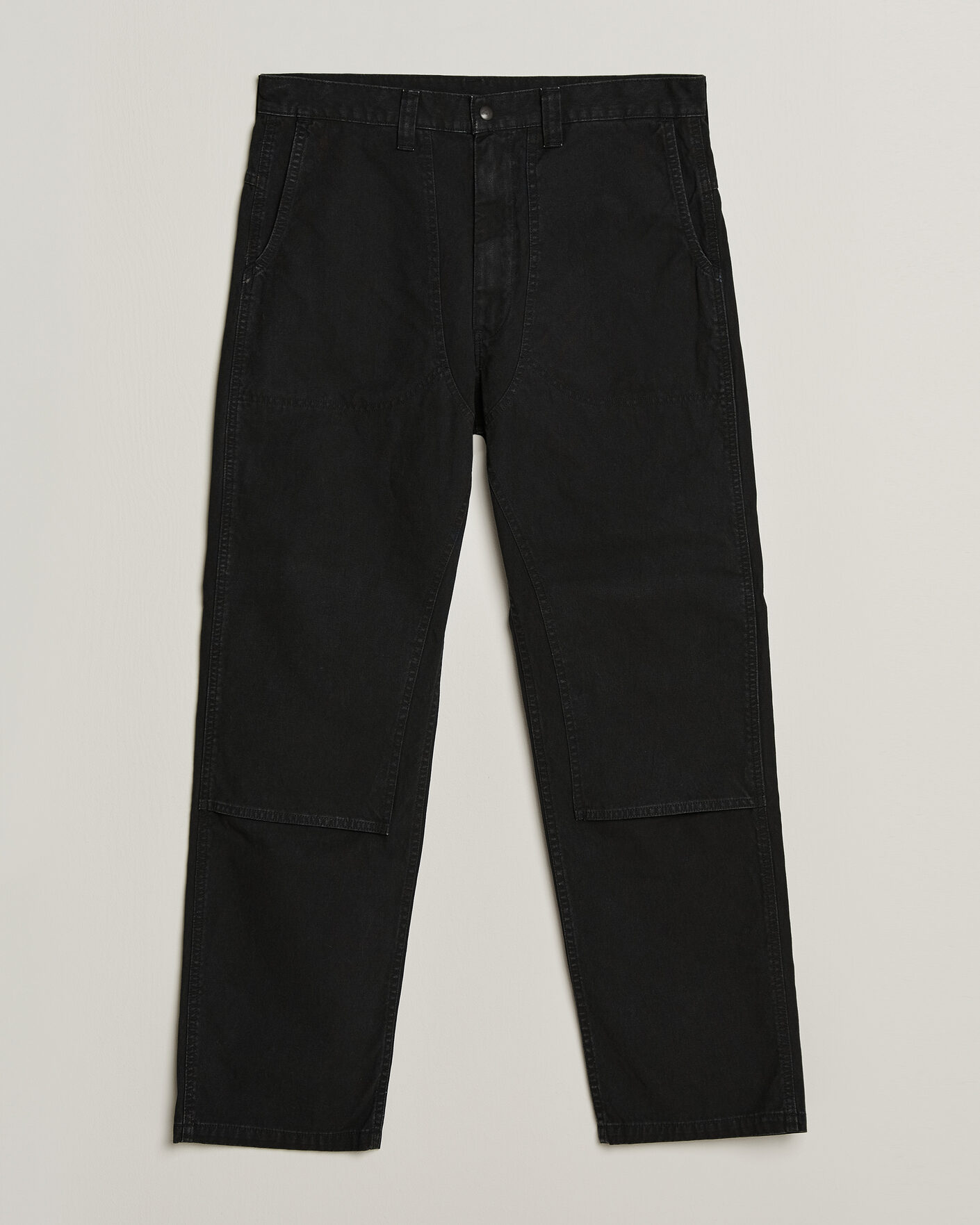 Heren | Broeken | orSlow | Double Knee Work Trousers Black