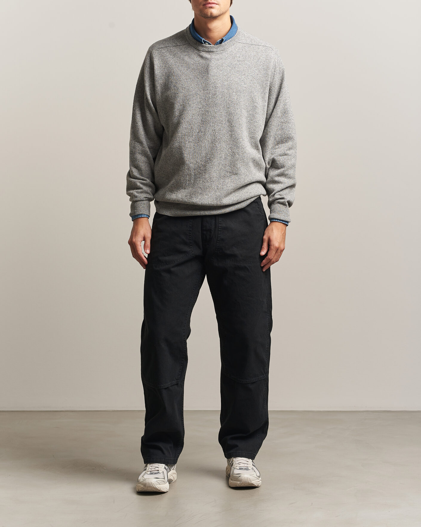 Heren | Broeken | orSlow | Double Knee Work Trousers Black