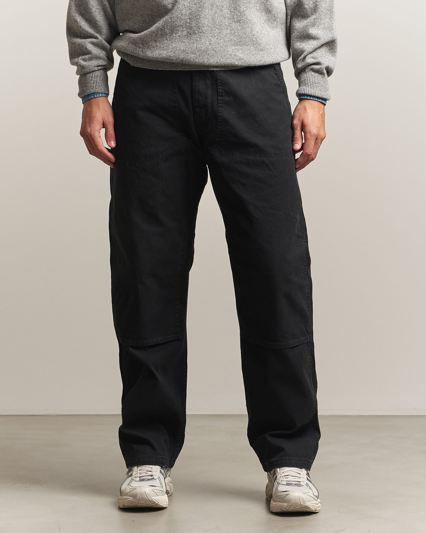 Heren | Broeken | orSlow | Double Knee Work Trousers Black