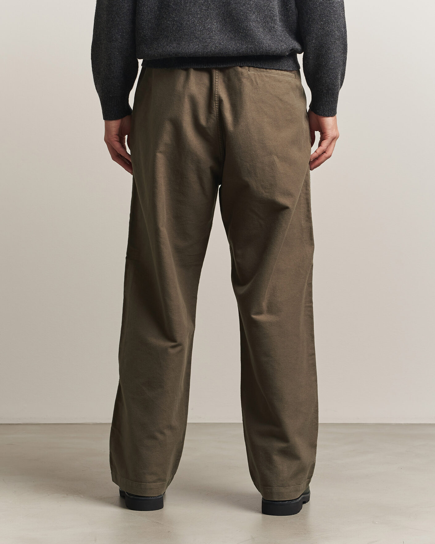 Heren | Broeken | orSlow | Wide Fit New Yorker Brushed Trousers Moss Gray