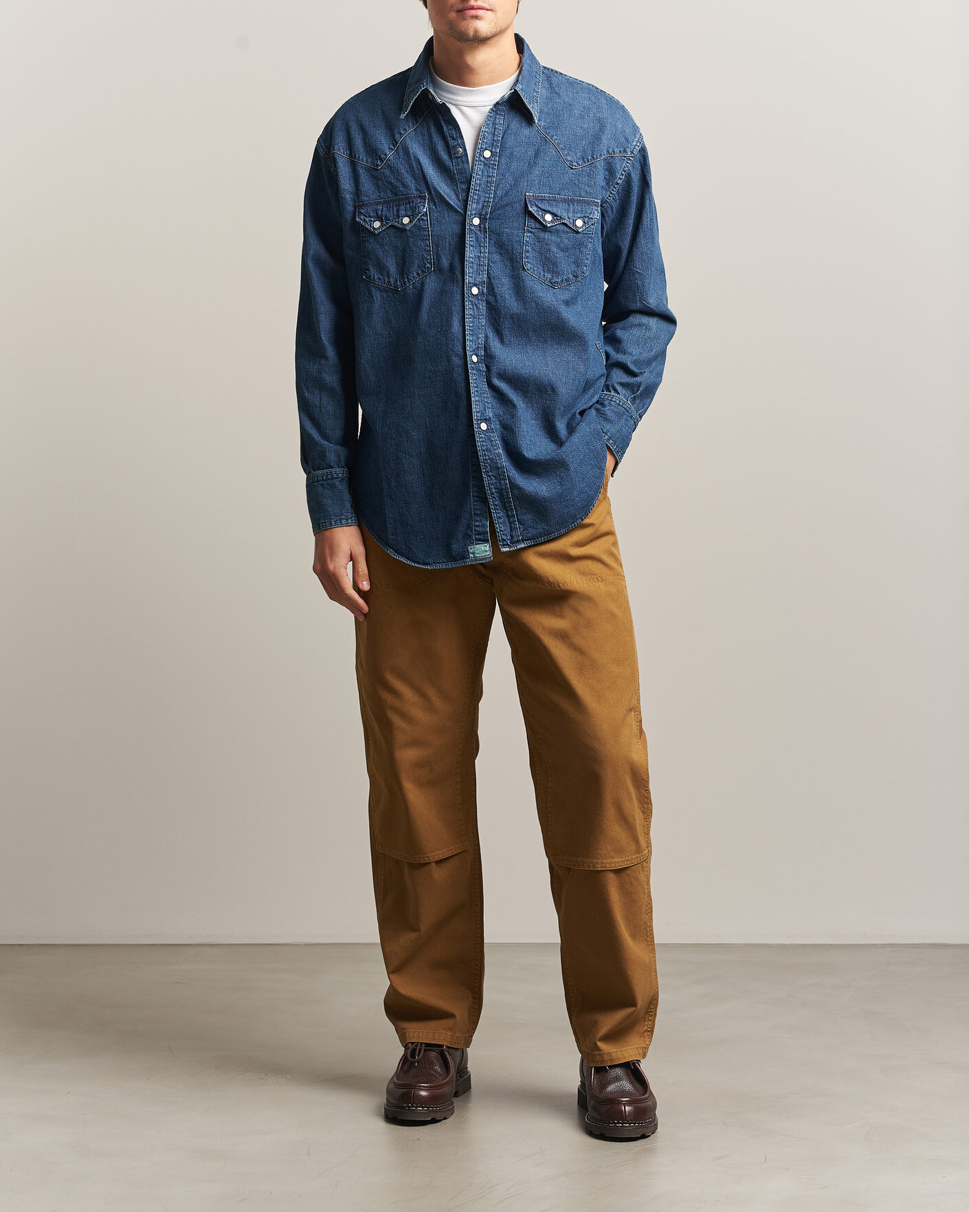 Heren | Overhemden | orSlow | Denim Western Shirt Vintage Indigo