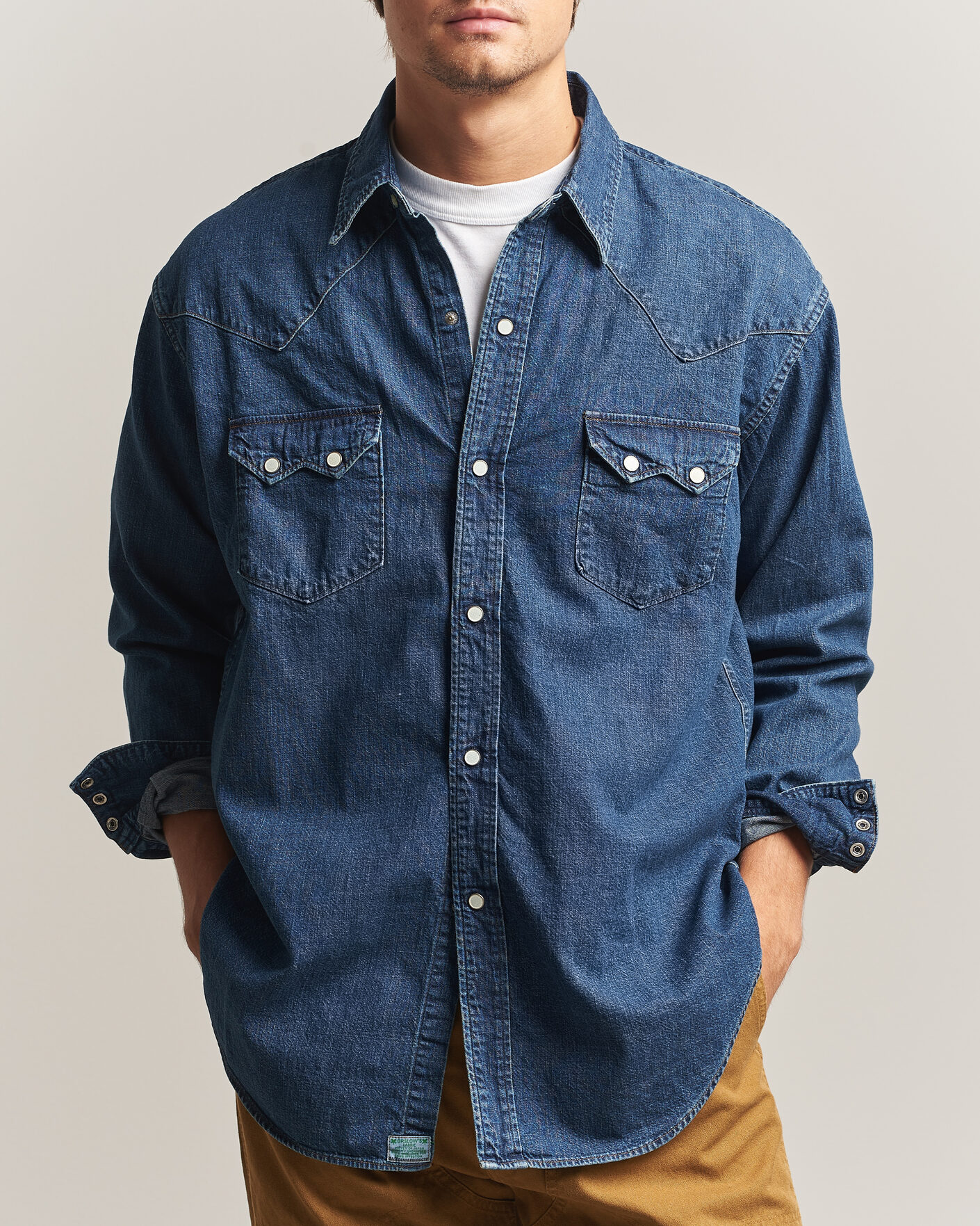 Heren | Overhemden | orSlow | Denim Western Shirt Vintage Indigo