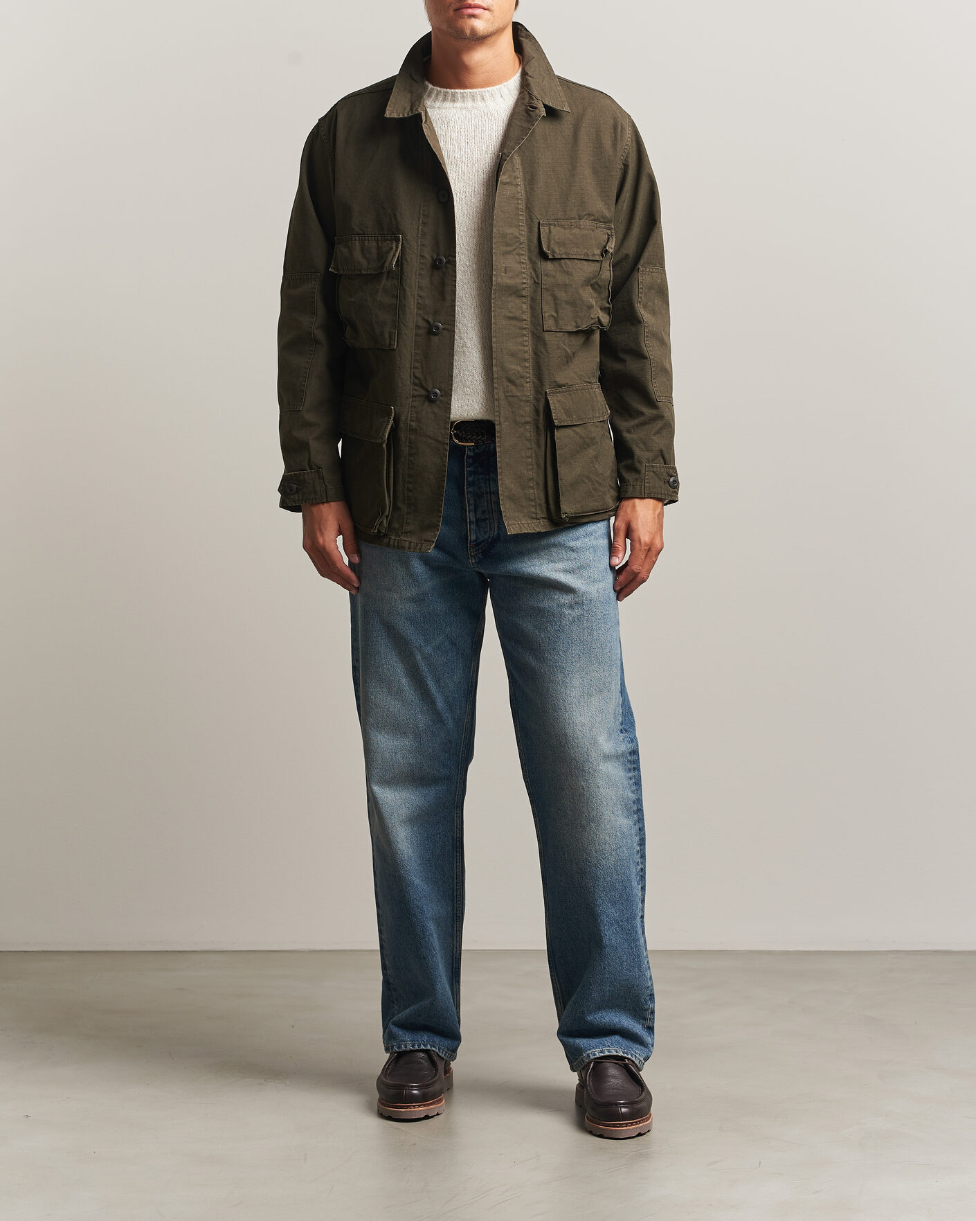 Heren | Jassen | orSlow | B.D.U. Stone Washed Jacket Coffee Brown