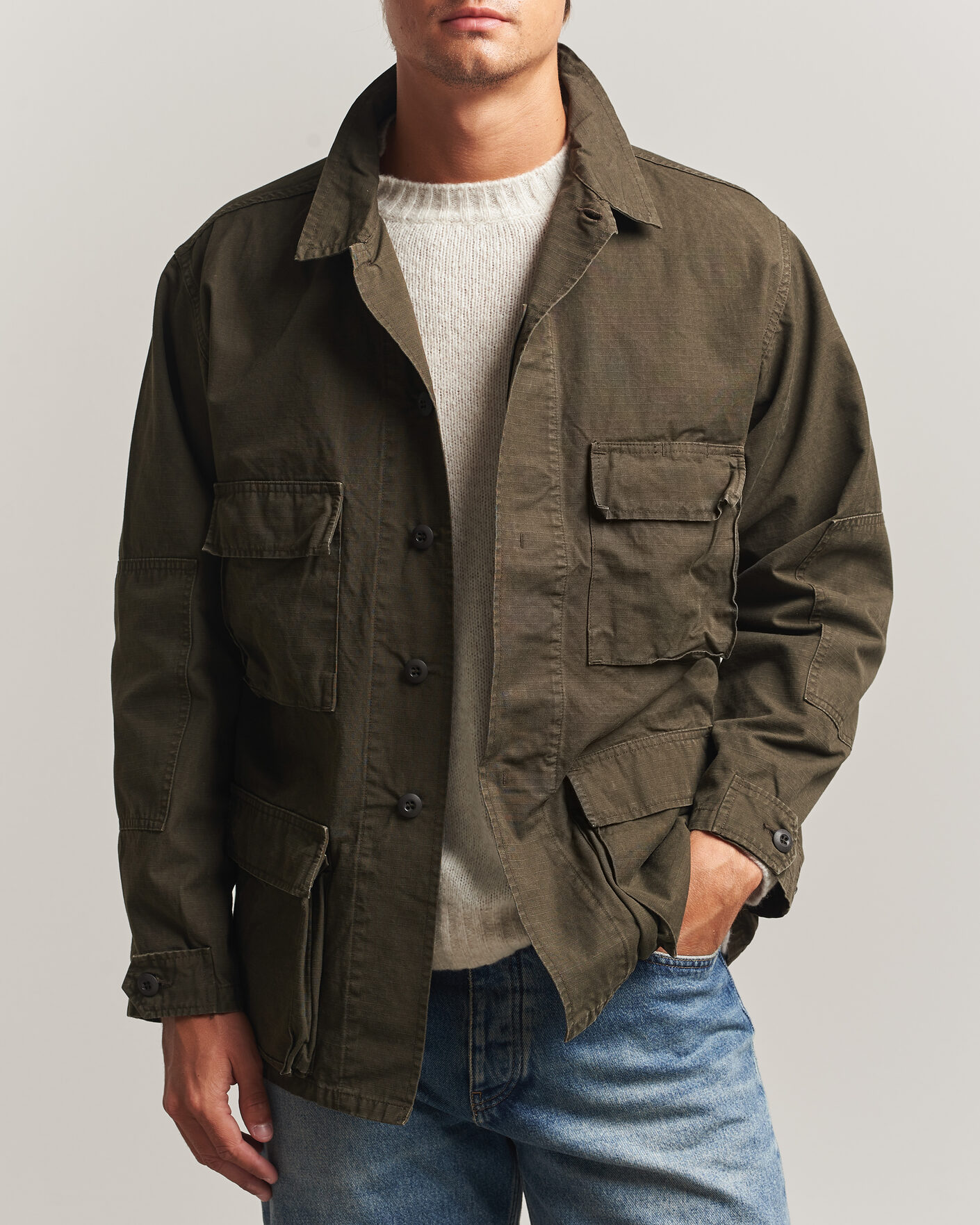 Heren | Jassen | orSlow | B.D.U. Stone Washed Jacket Coffee Brown