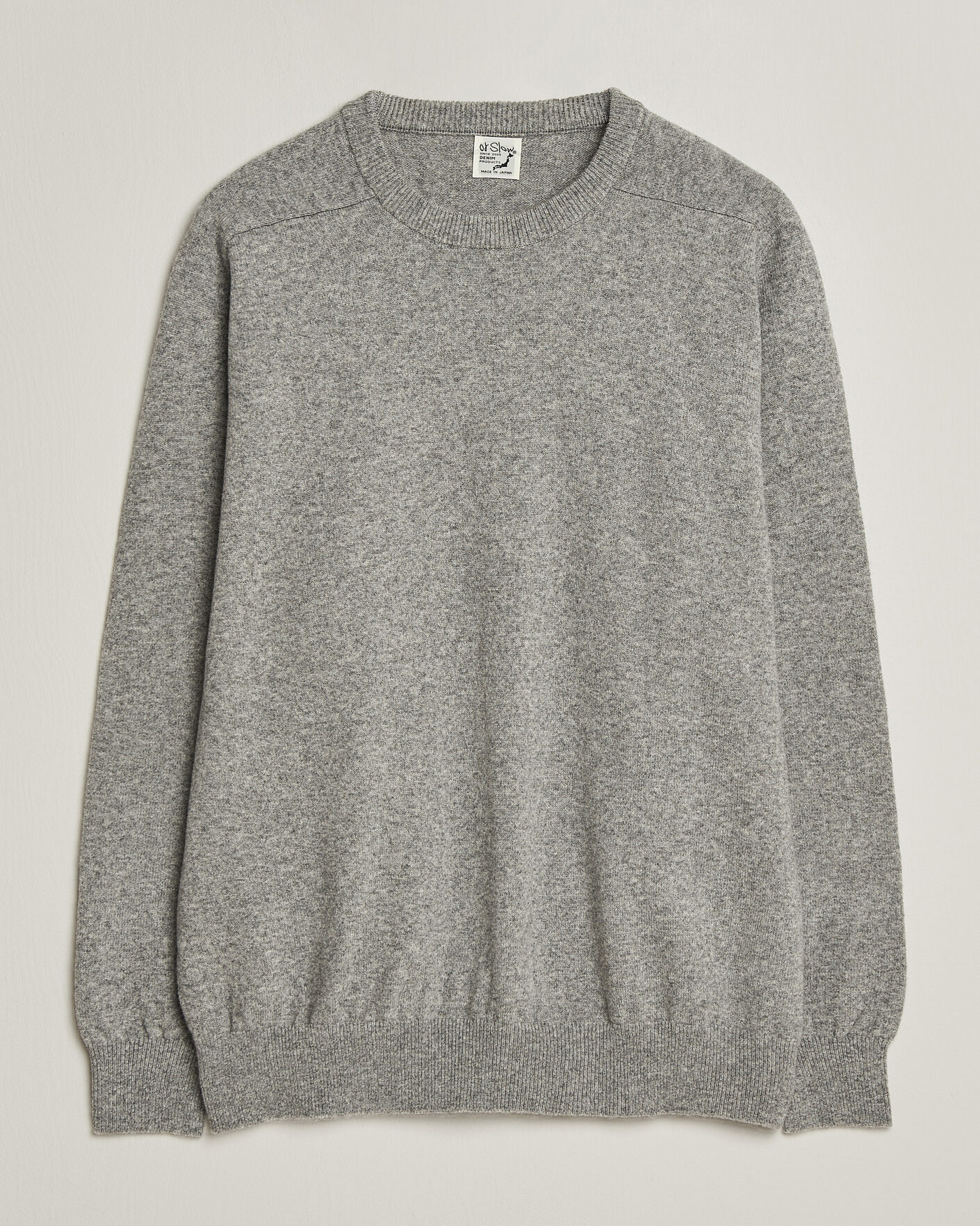 Heren | Truien | orSlow | Simple Crew Neck Sweater Light Grey