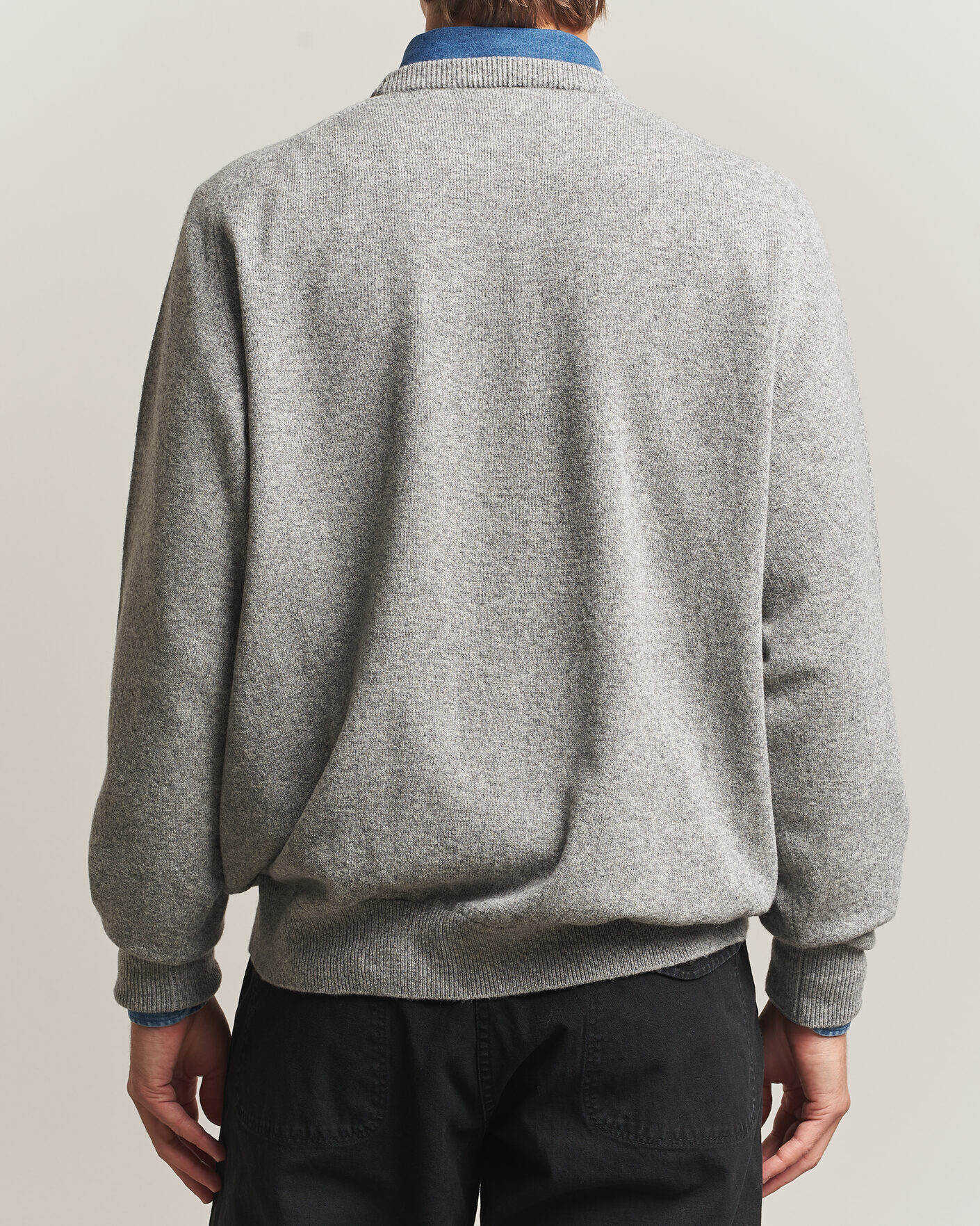 Heren | Truien | orSlow | Simple Crew Neck Sweater Light Grey